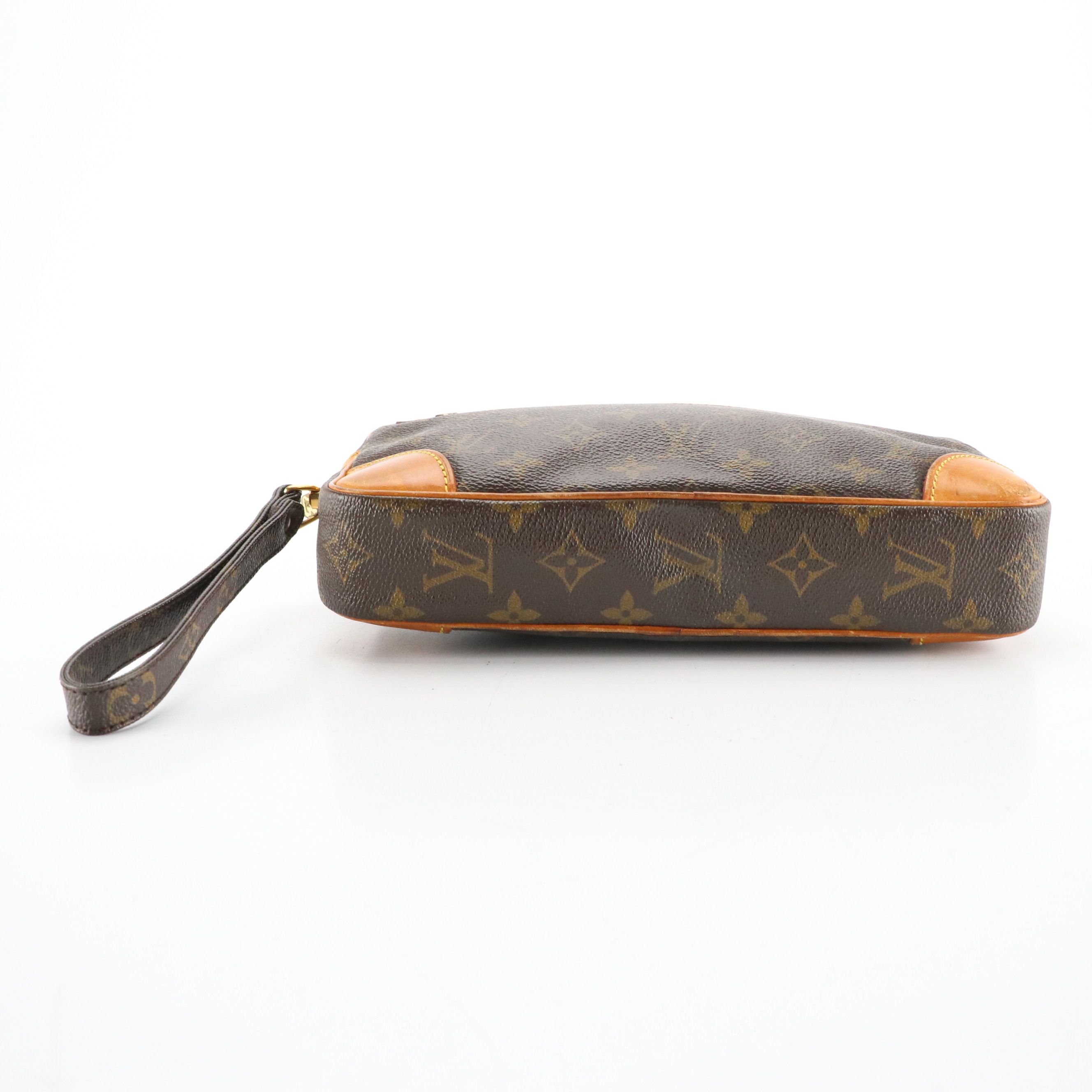 Louis Vuitton Marly Dragonne GM Wristlet in Monogram Canvas and Vachetta Leather