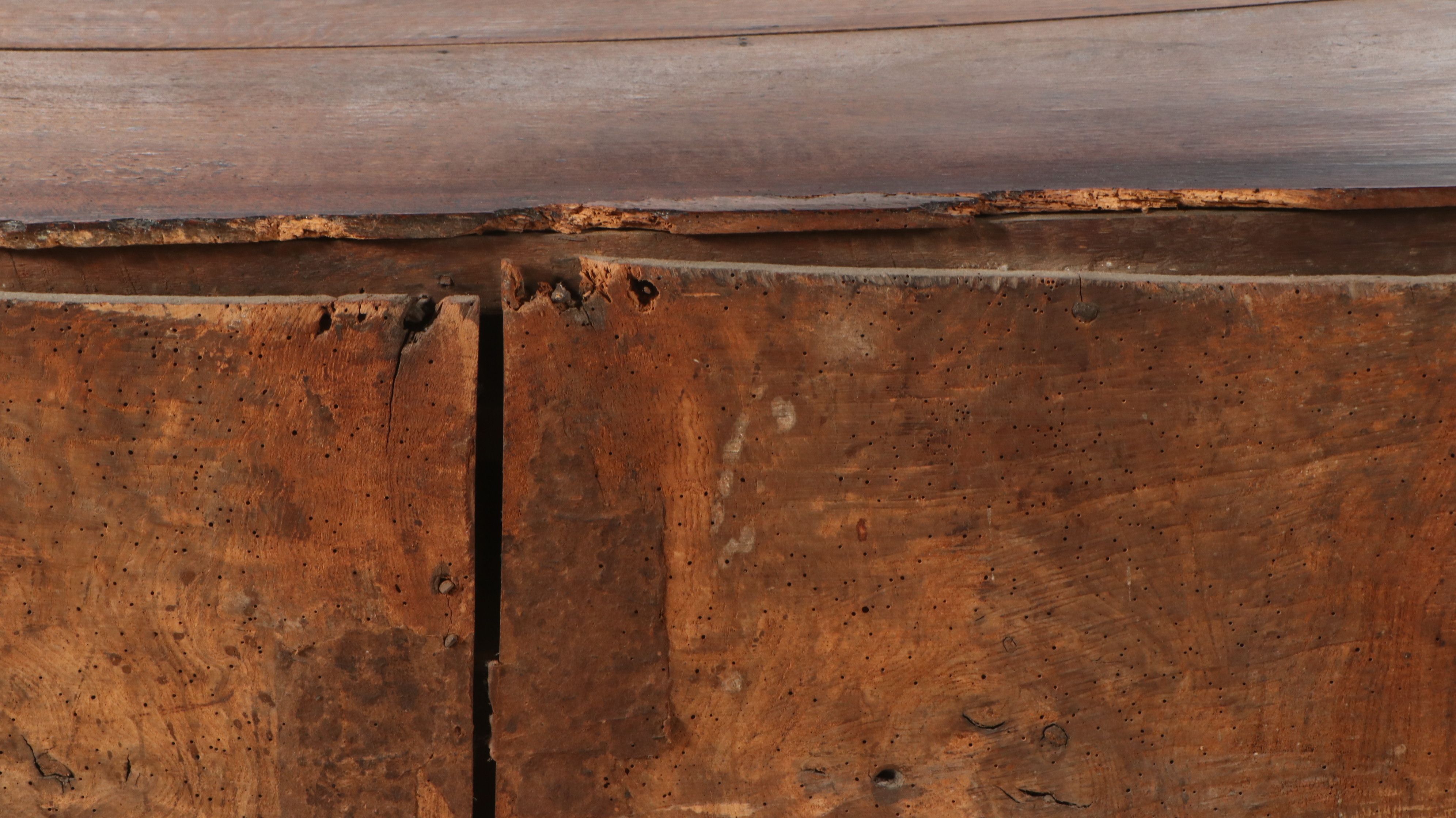 English William & Mary Geometric Molded Oak Chest of Drawers, 17th Century