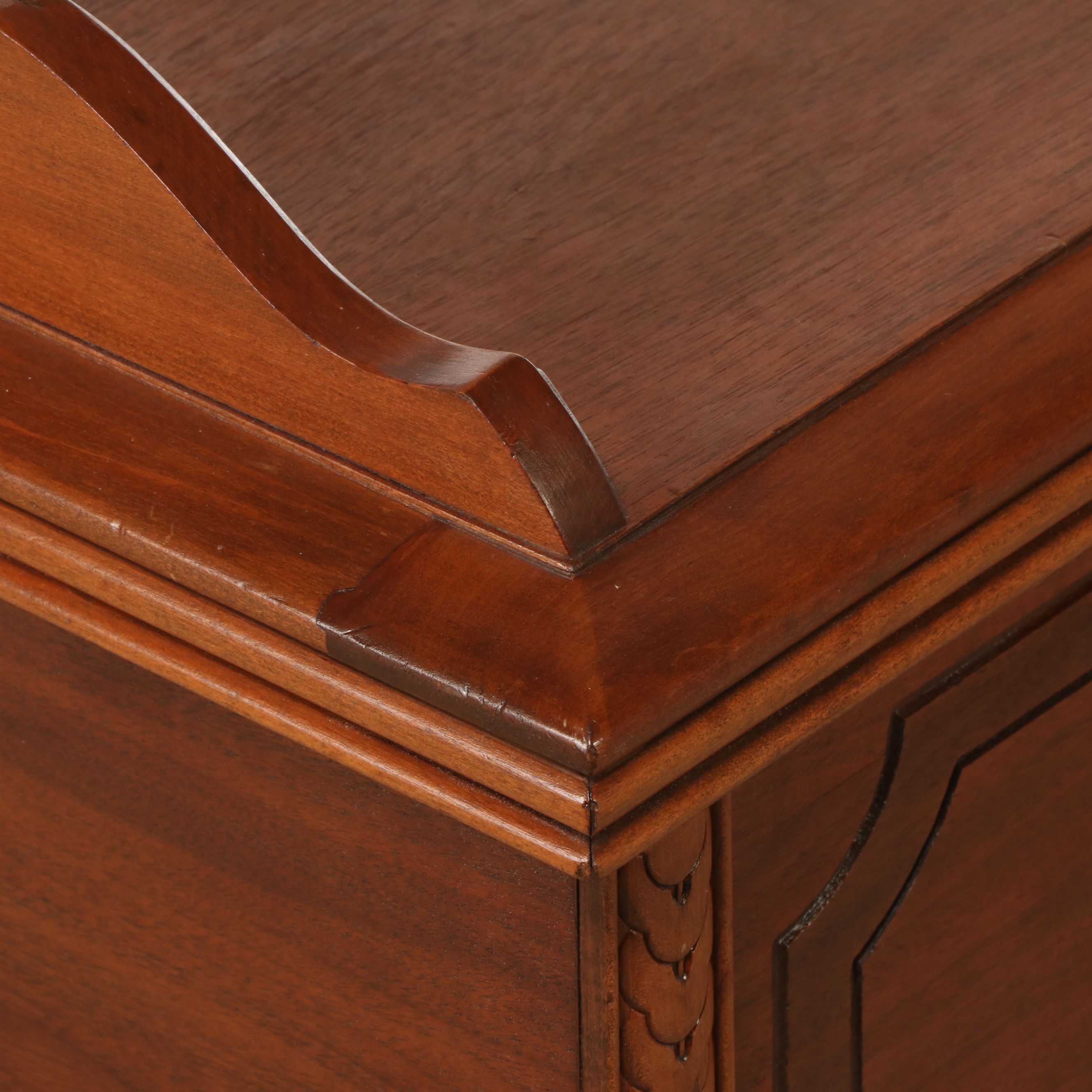 Jacobean Style Wooden Chest, Mid to Late 20th Century