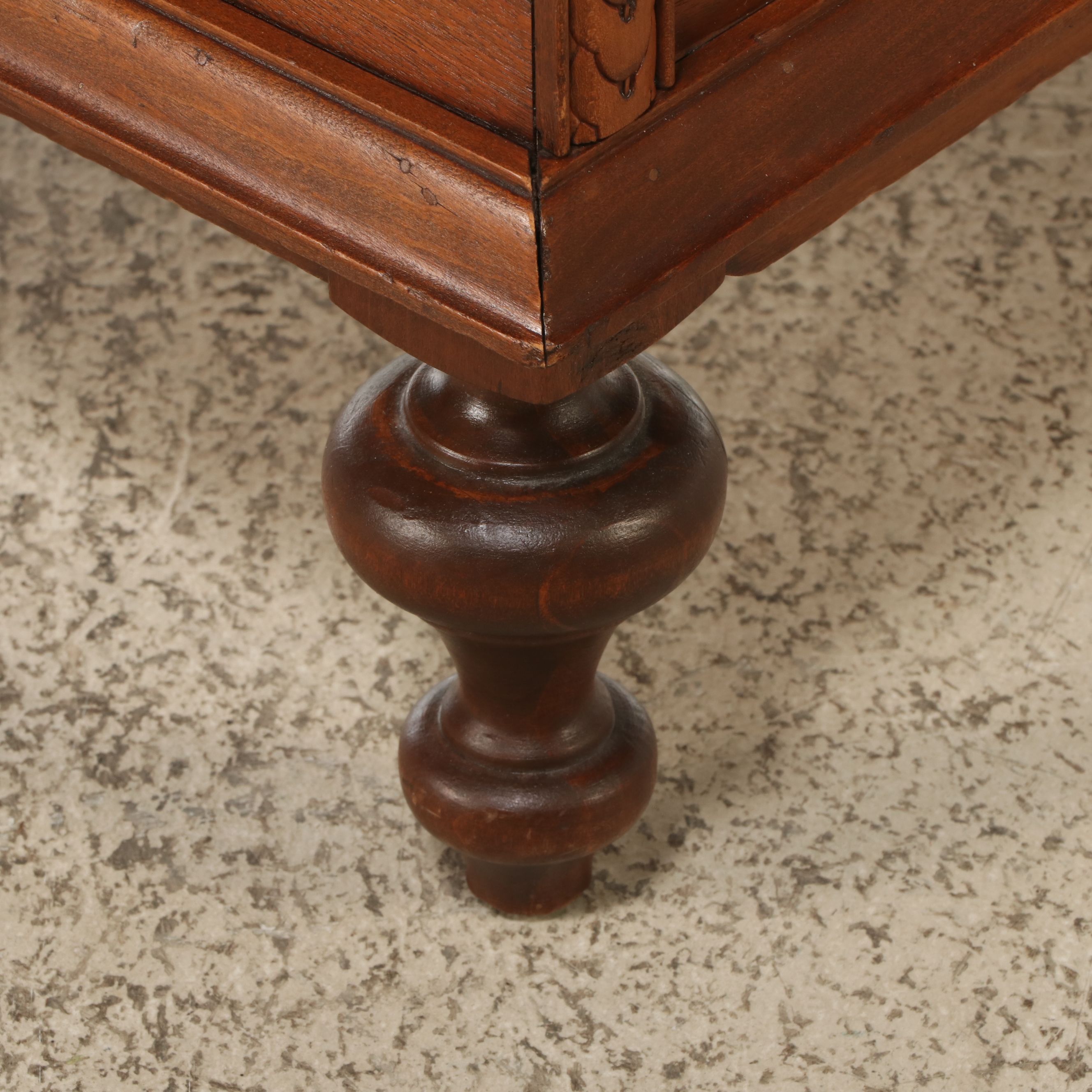 Jacobean Style Wooden Chest, Mid to Late 20th Century