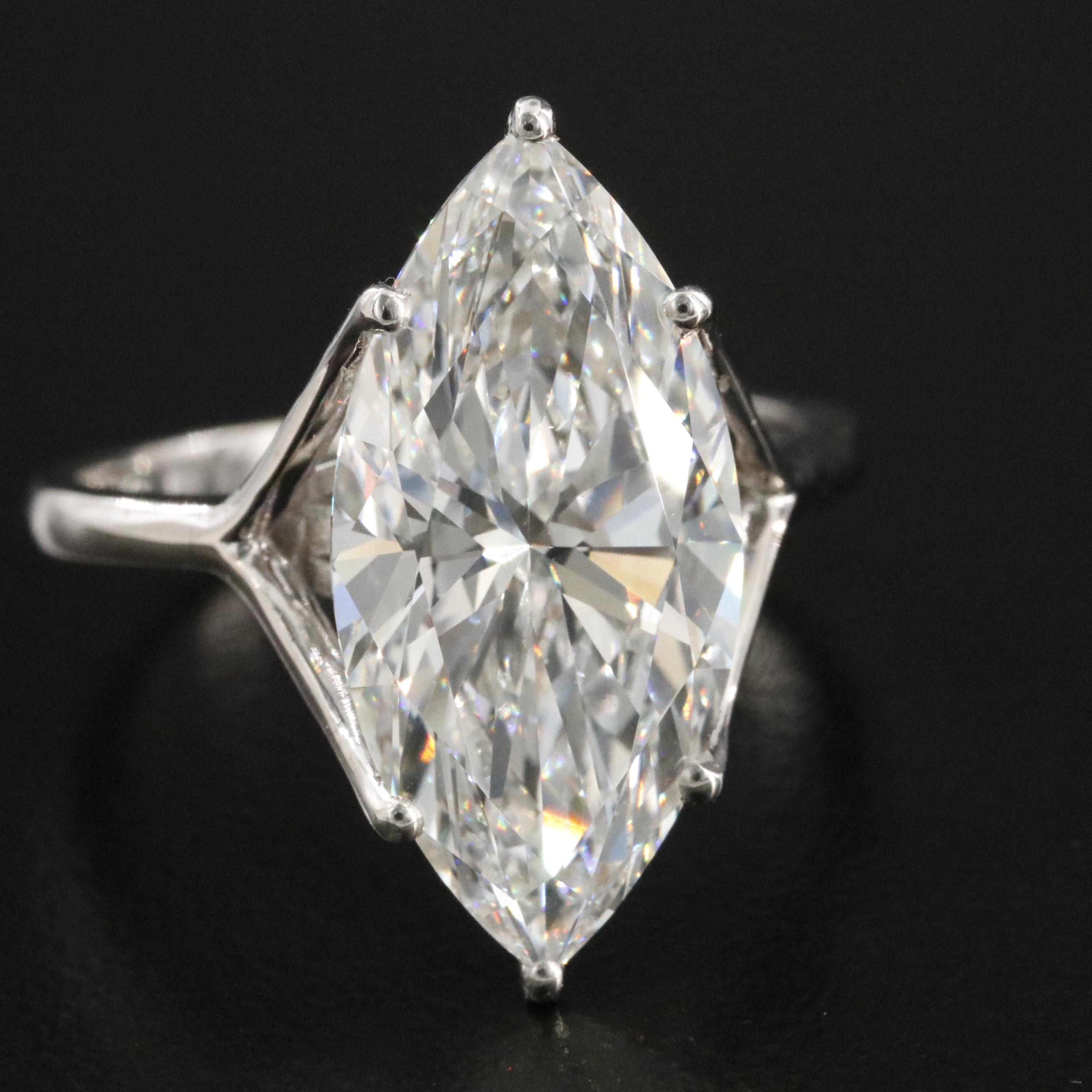 14K 7.04 CT Lab Grown Diamond Solitaire Ring with IGI Report