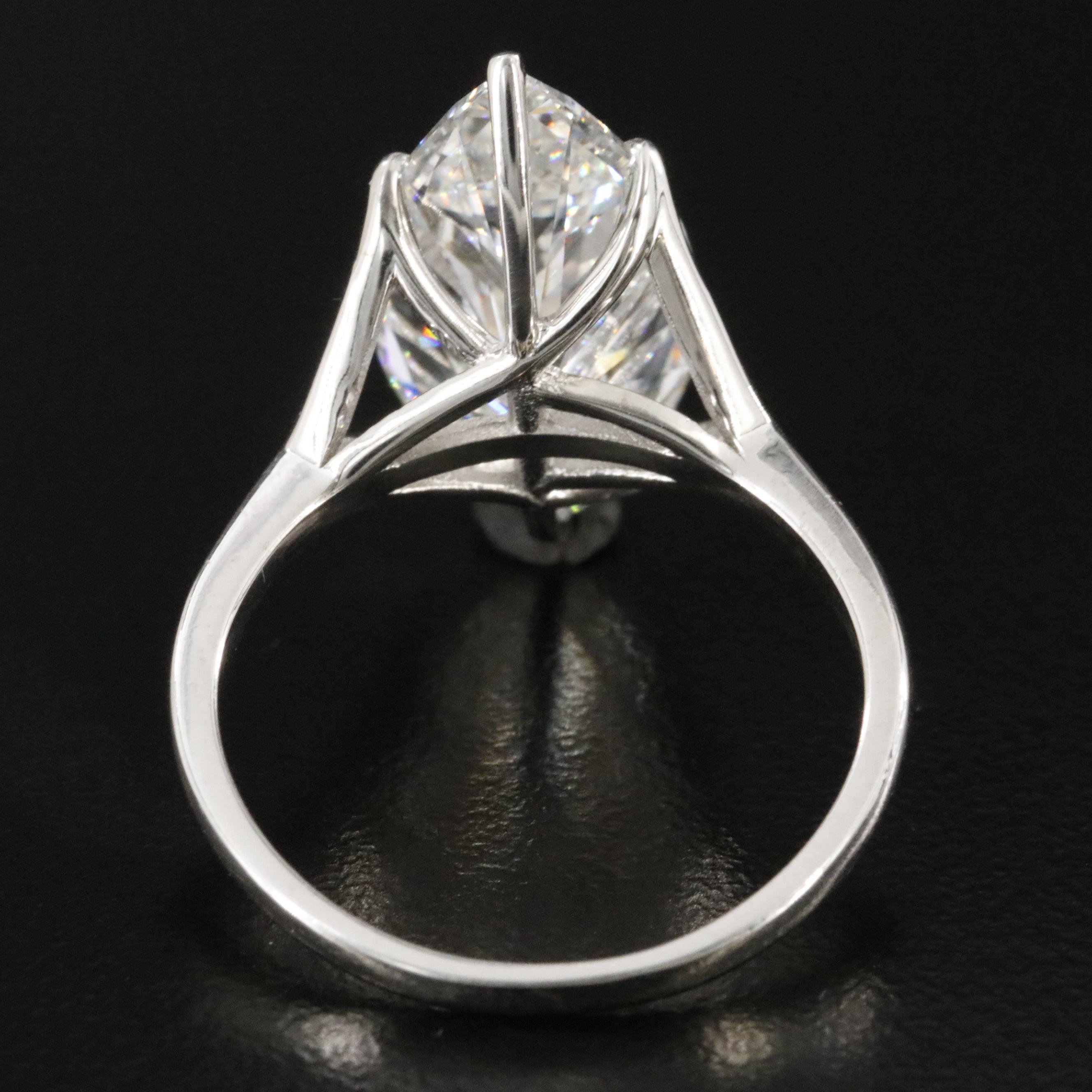 14K 7.04 CT Lab Grown Diamond Solitaire Ring with IGI Report