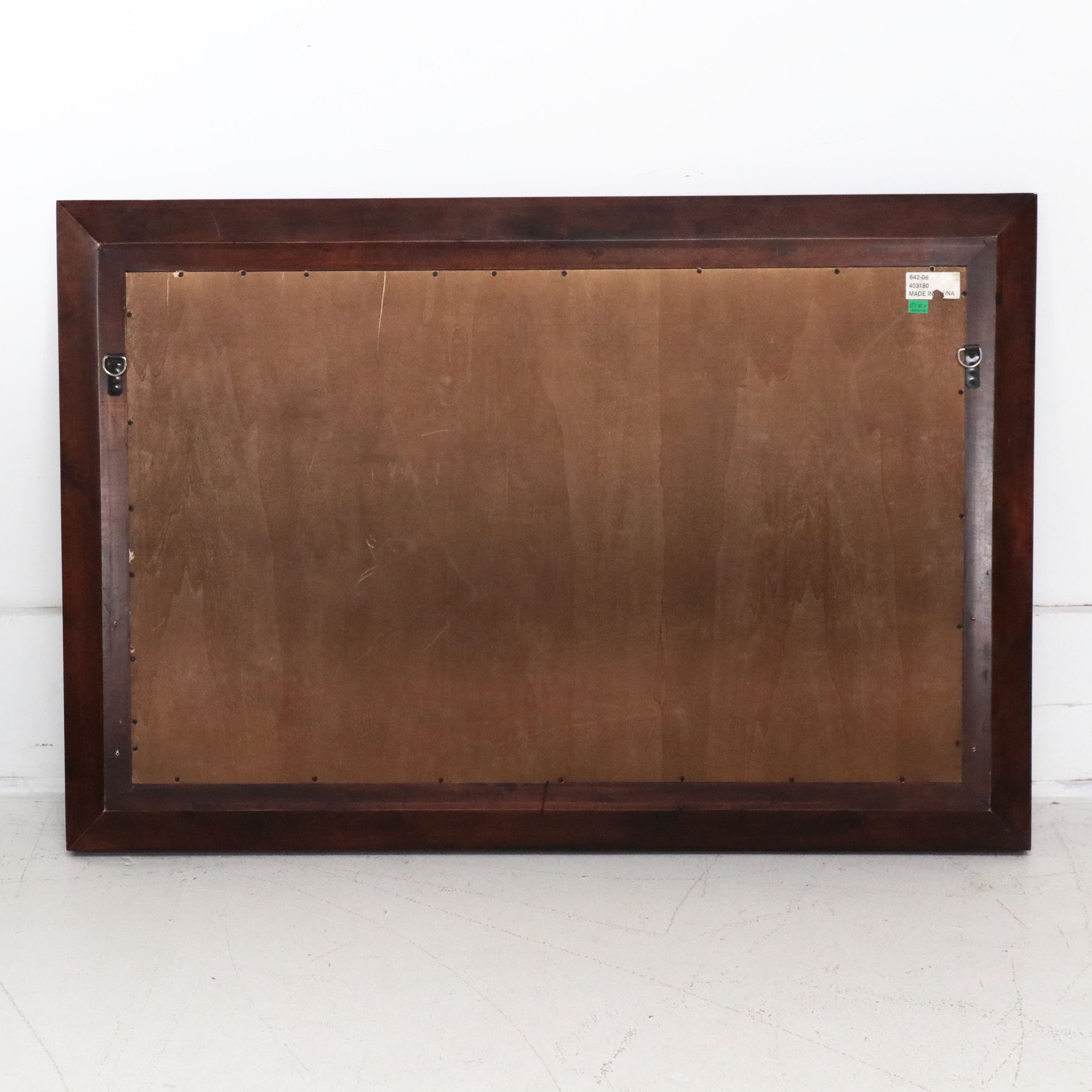 Walnut Finish Frame Rectangular Wall Mirror