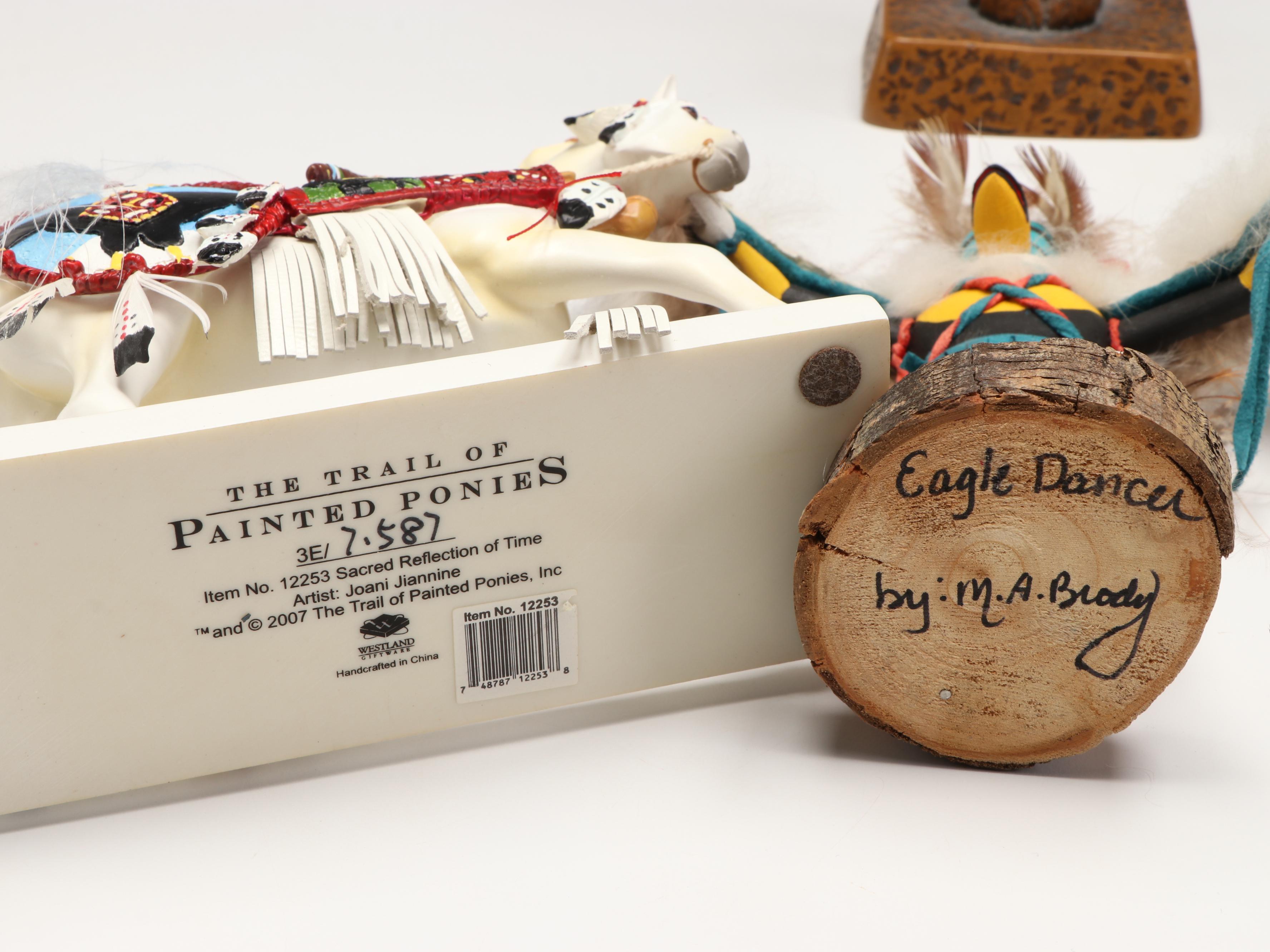 M.A. Brody "Eagle Dancer", "Painted Ponies" Figure, Souvenir Totem and More