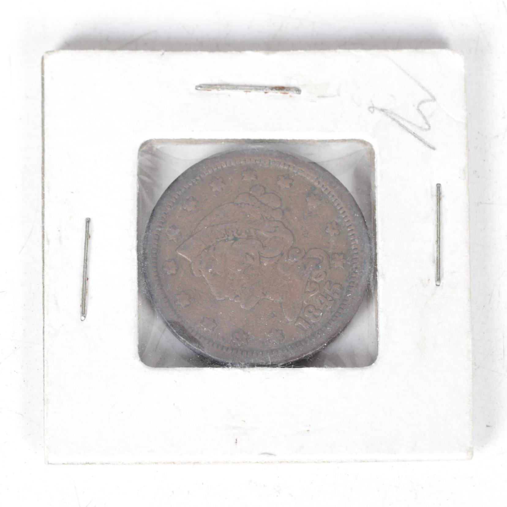 Four Braided Hair Large Cent Coins, Mid-19th Century