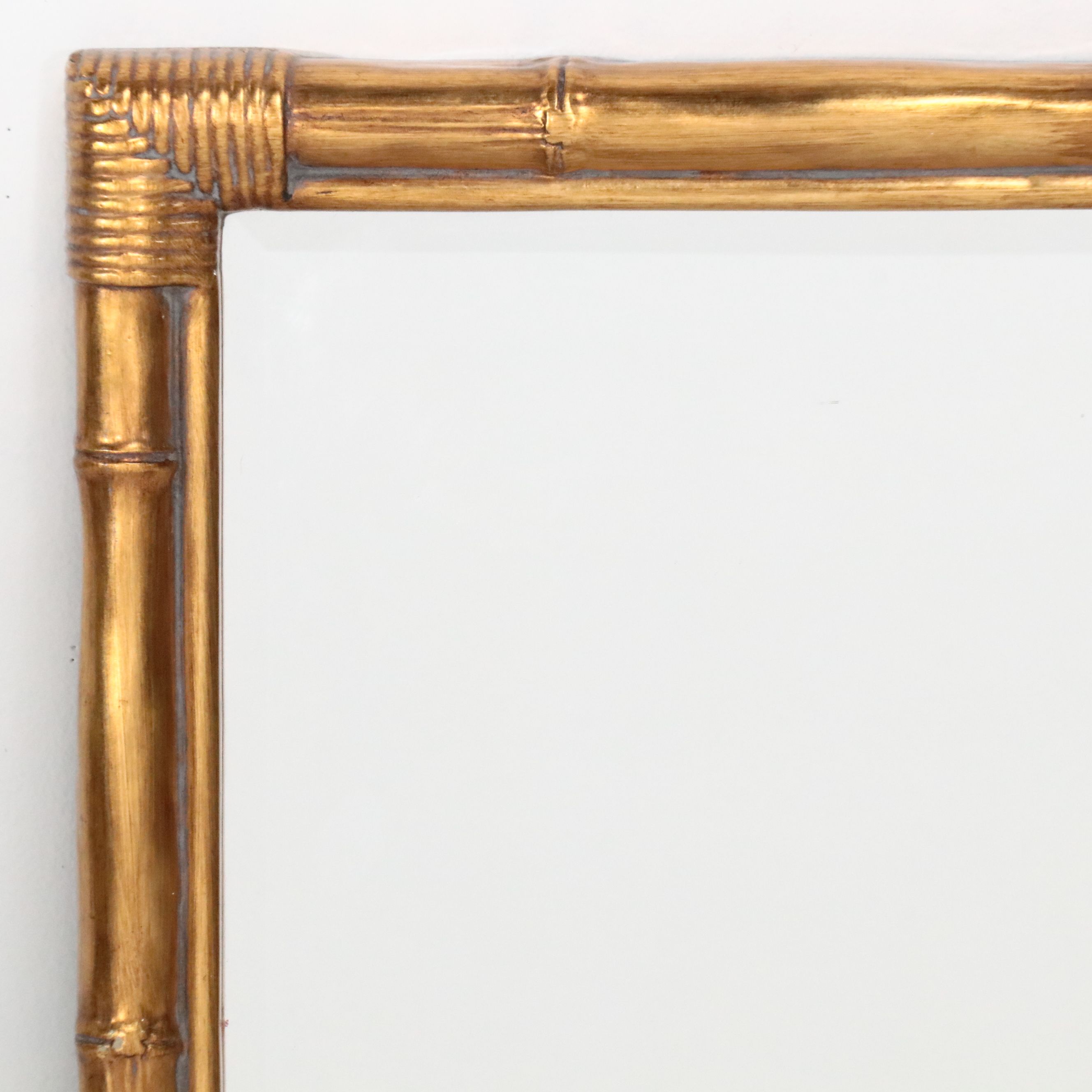 68" Contemporary Gilt Finish Faux Bamboo Full Length Mirror