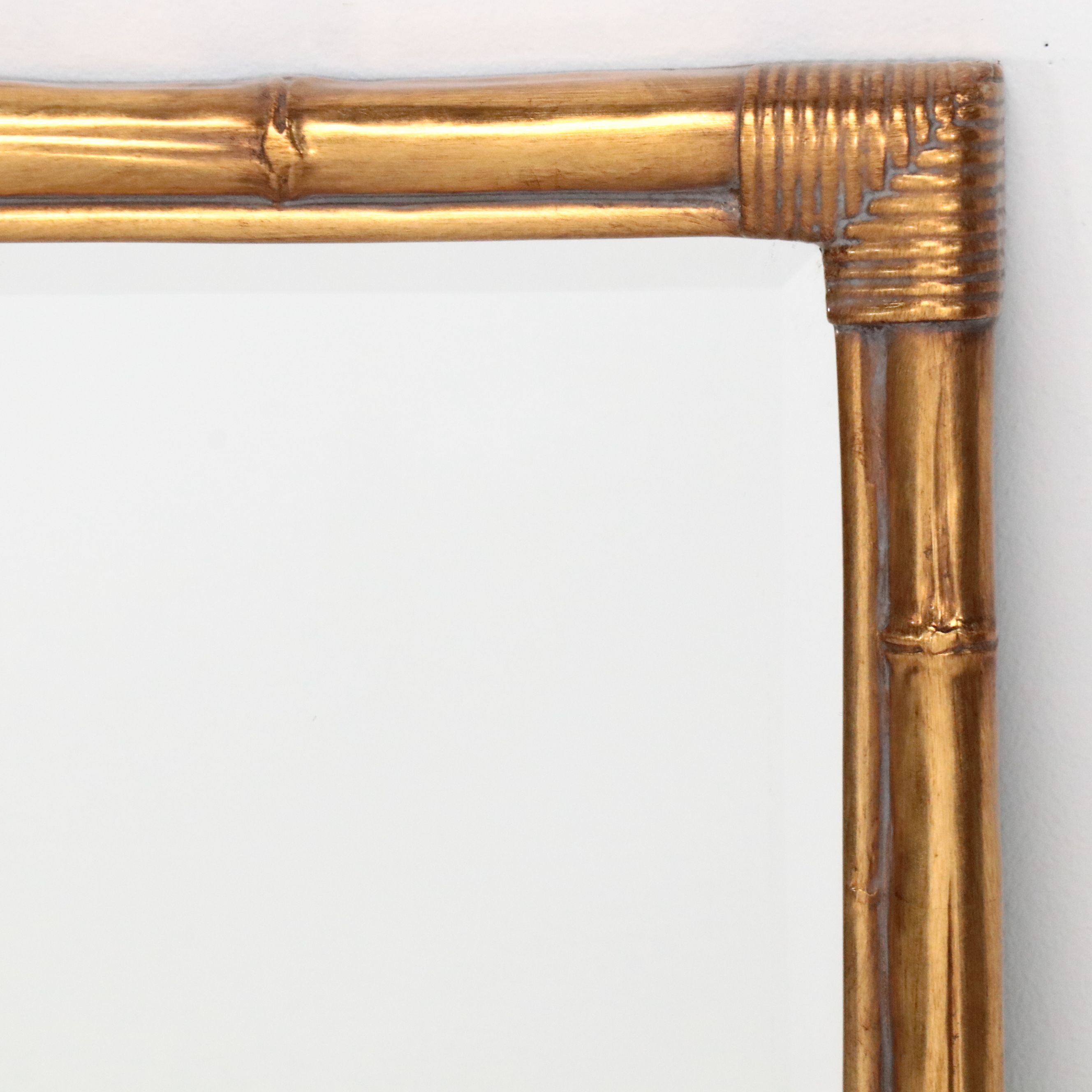 68" Contemporary Gilt Finish Faux Bamboo Full Length Mirror
