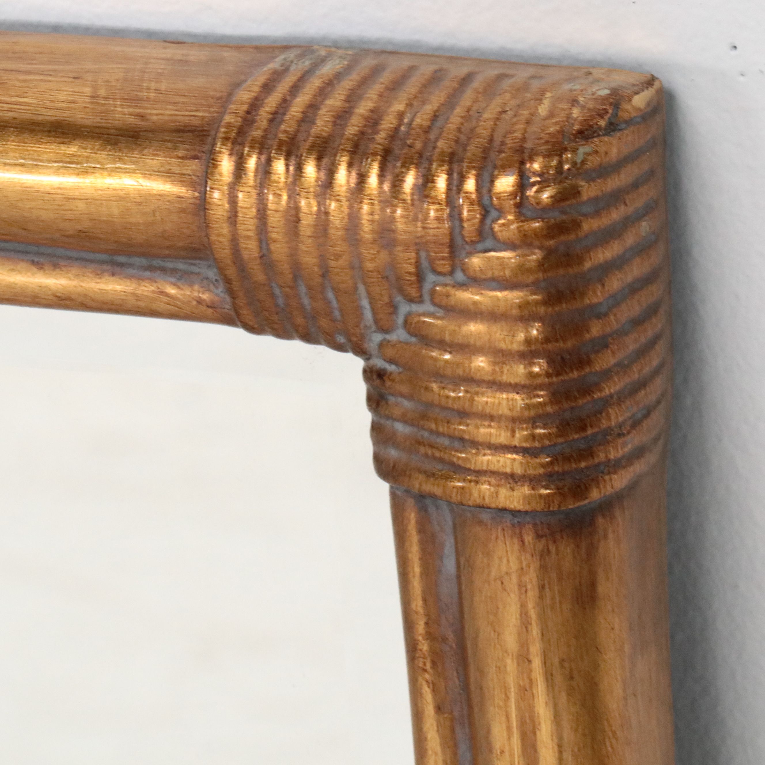 68" Contemporary Gilt Finish Faux Bamboo Full Length Mirror