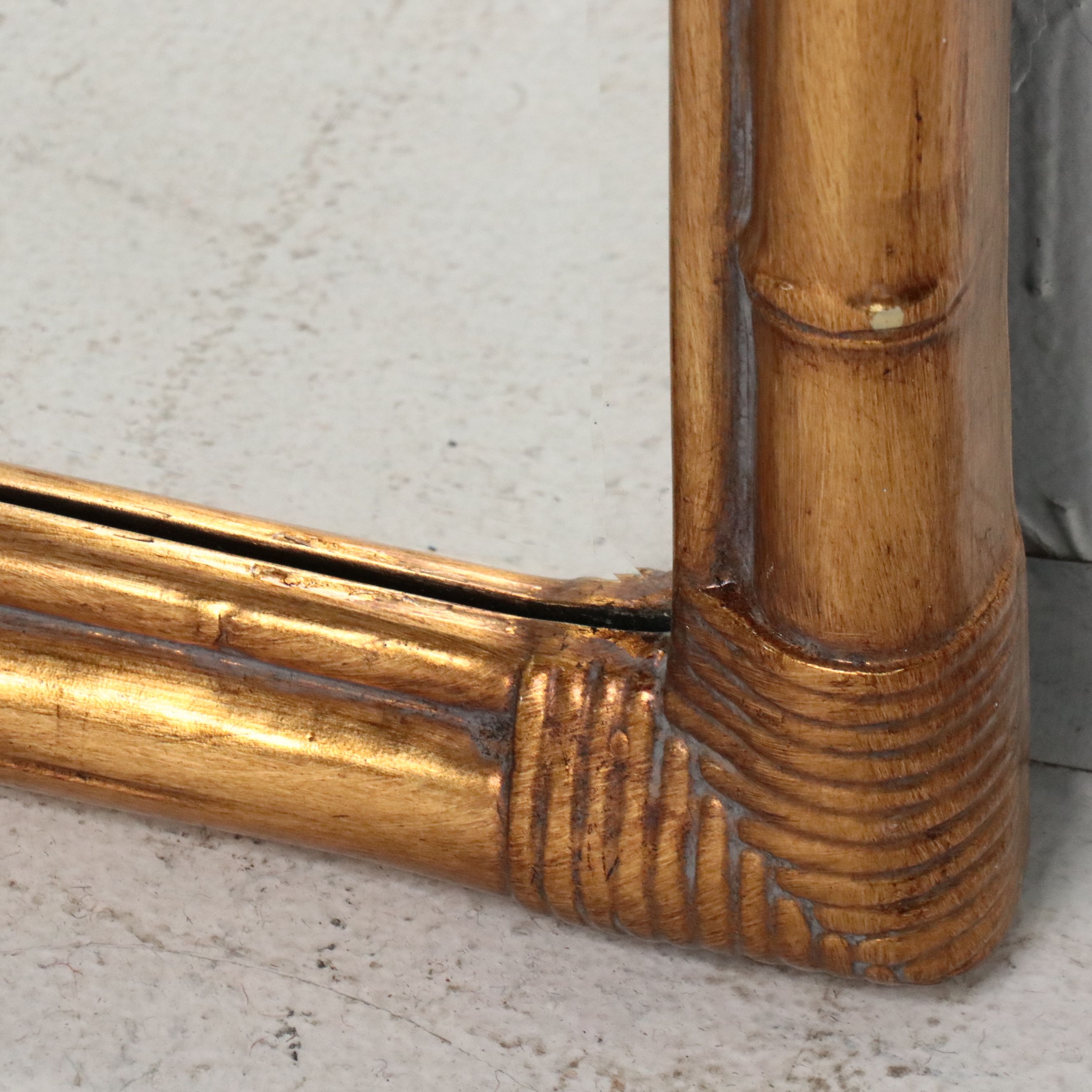 68" Contemporary Gilt Finish Faux Bamboo Full Length Mirror