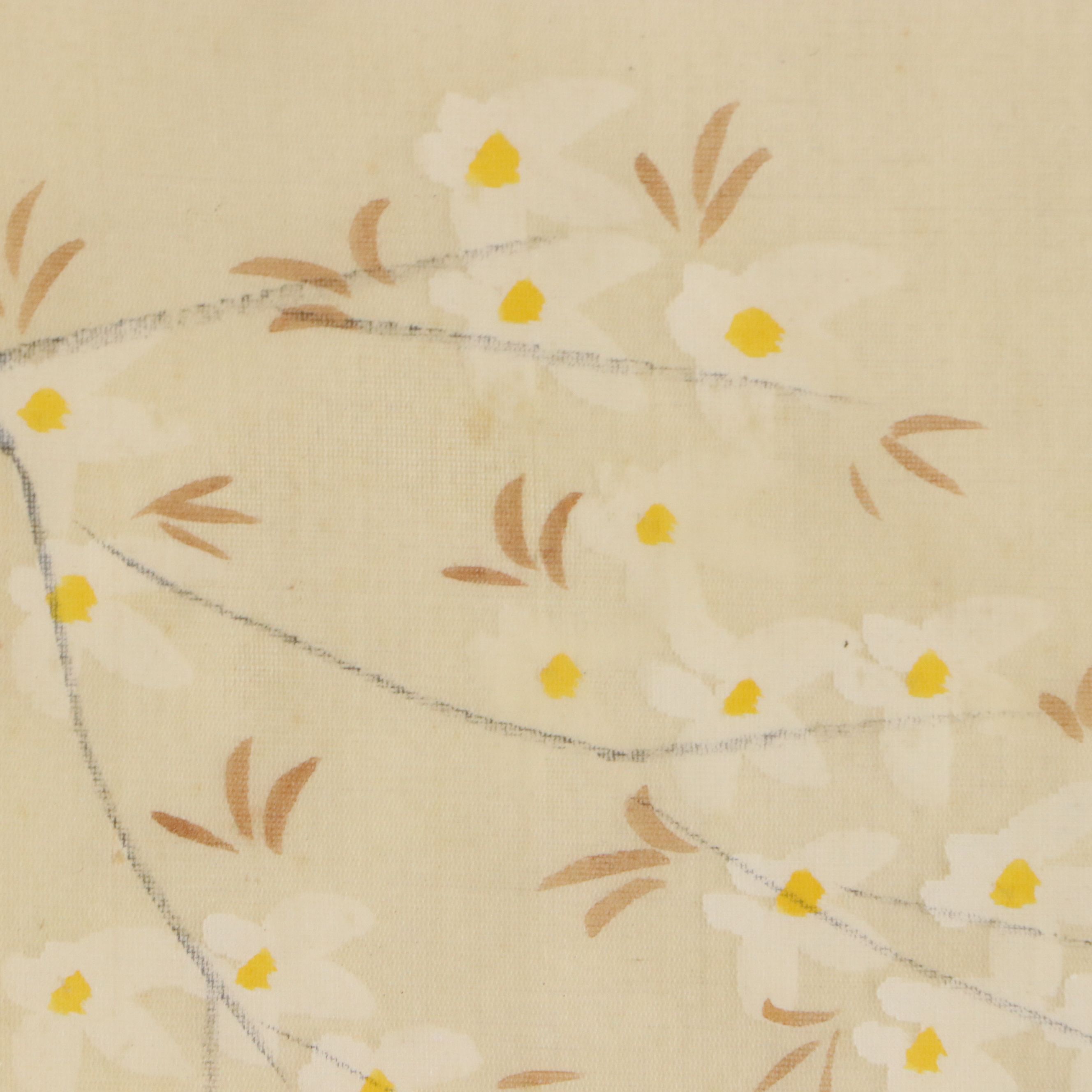 Pair of Japanese Scroll Gouache Paintings of Women, 20th Century