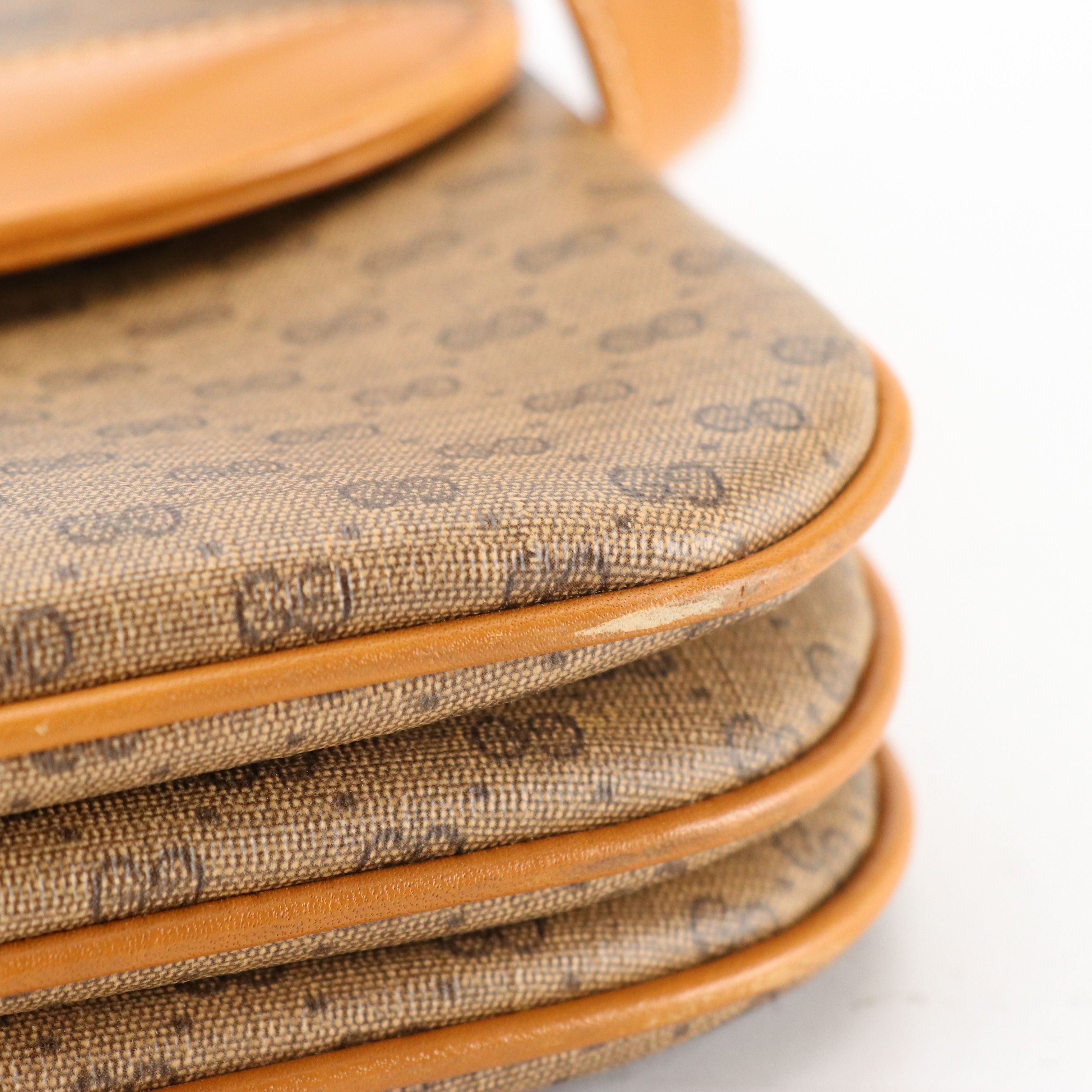 Gucci Micro GG Supreme Canvas and Tan Leather Crossbody Bag