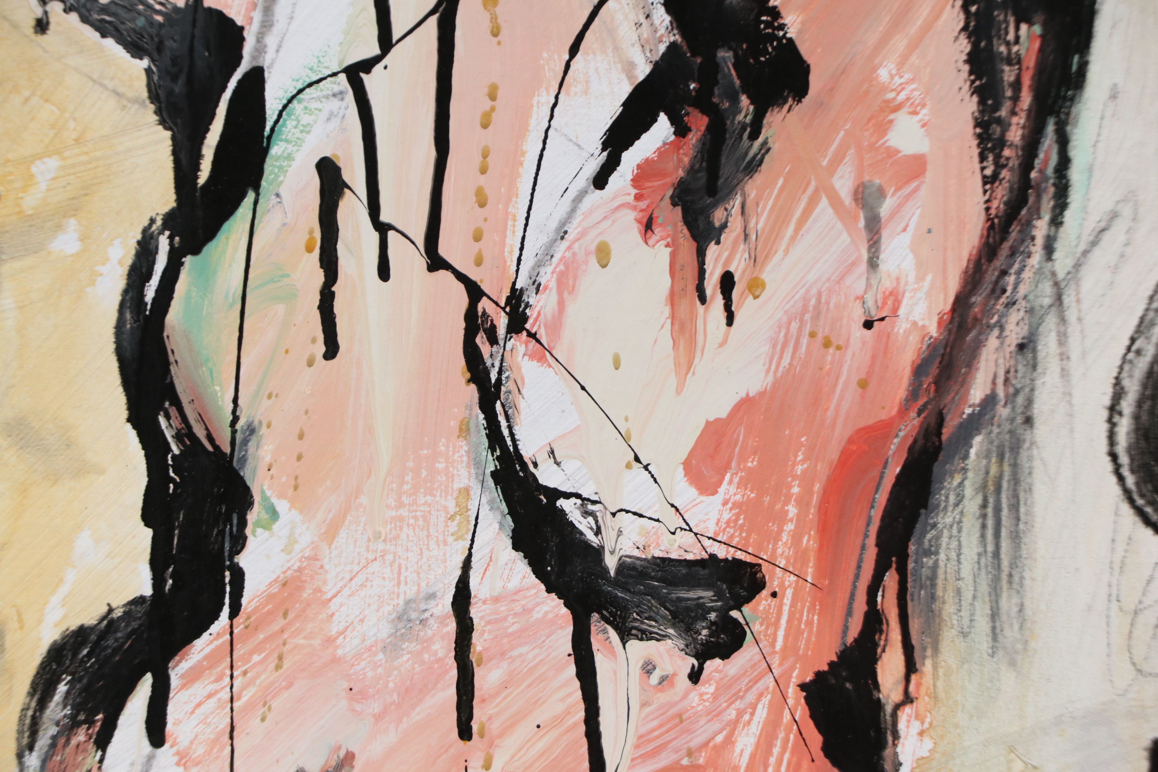 Jack Meanwell Abstract Oil Painting of Standing Figure, 1994