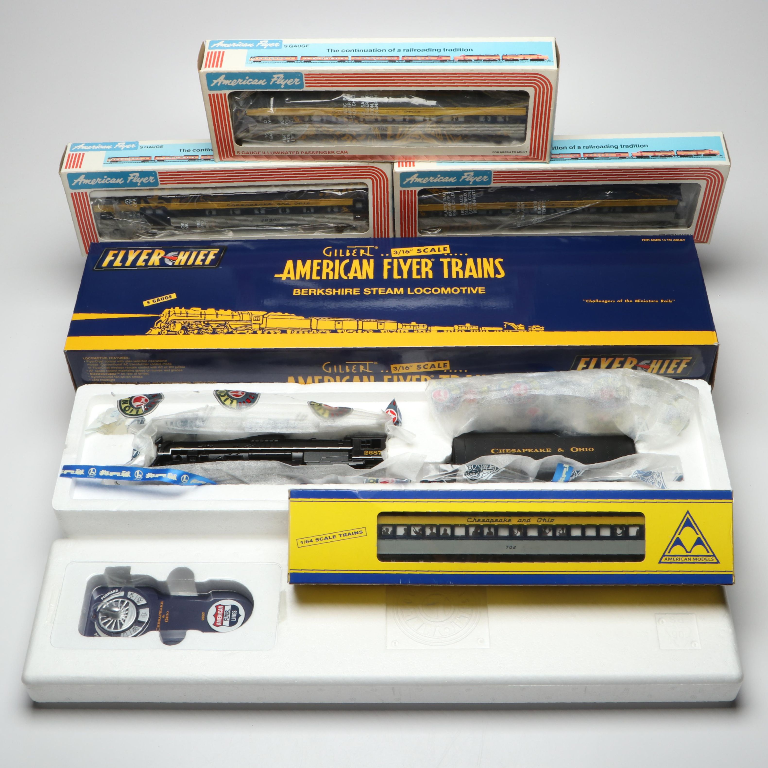 American Flyer C&O "FlyerChief Berkshire" Steam Locomotive with Passenger Cars