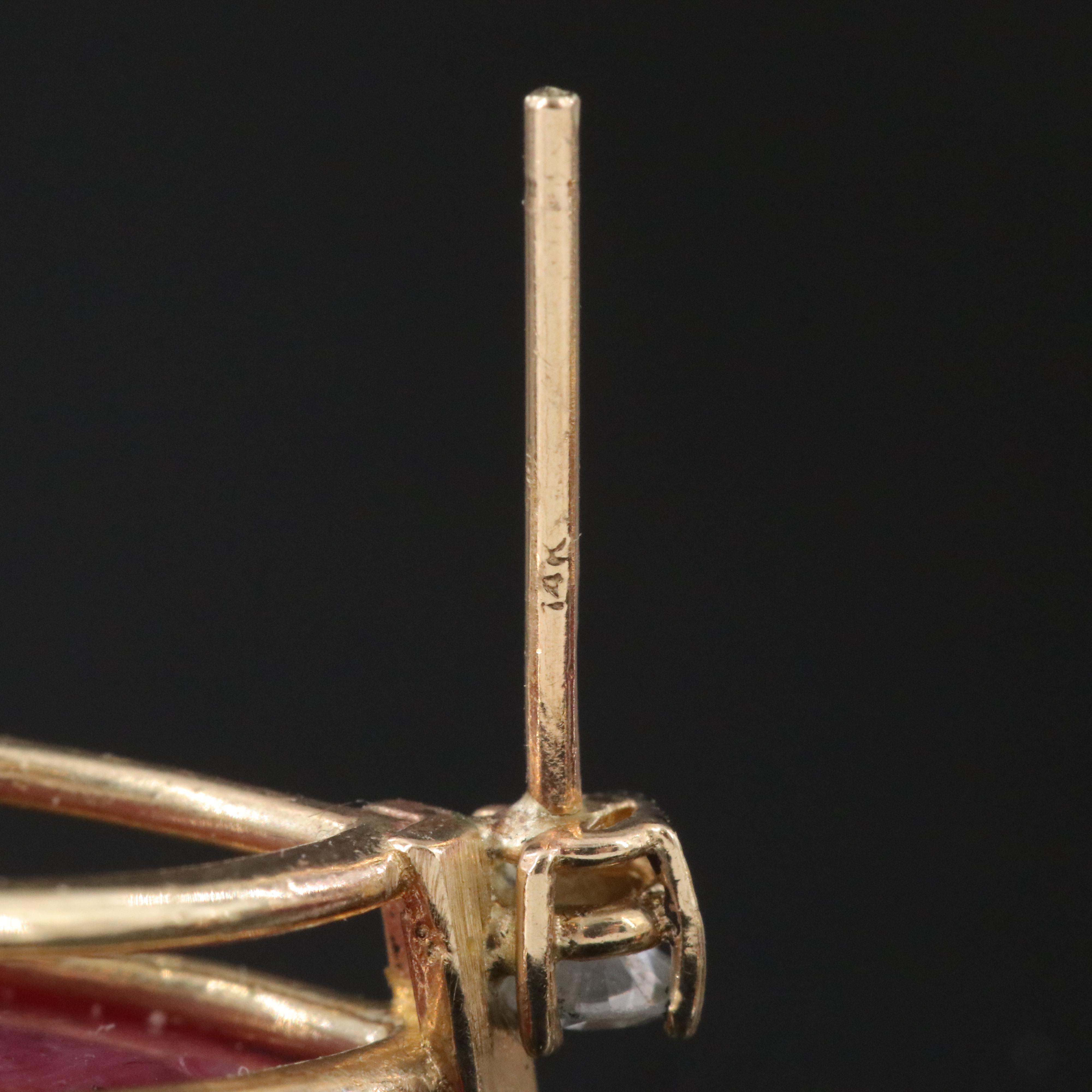 14K Filled Corundum and Diamond Drop Earrings