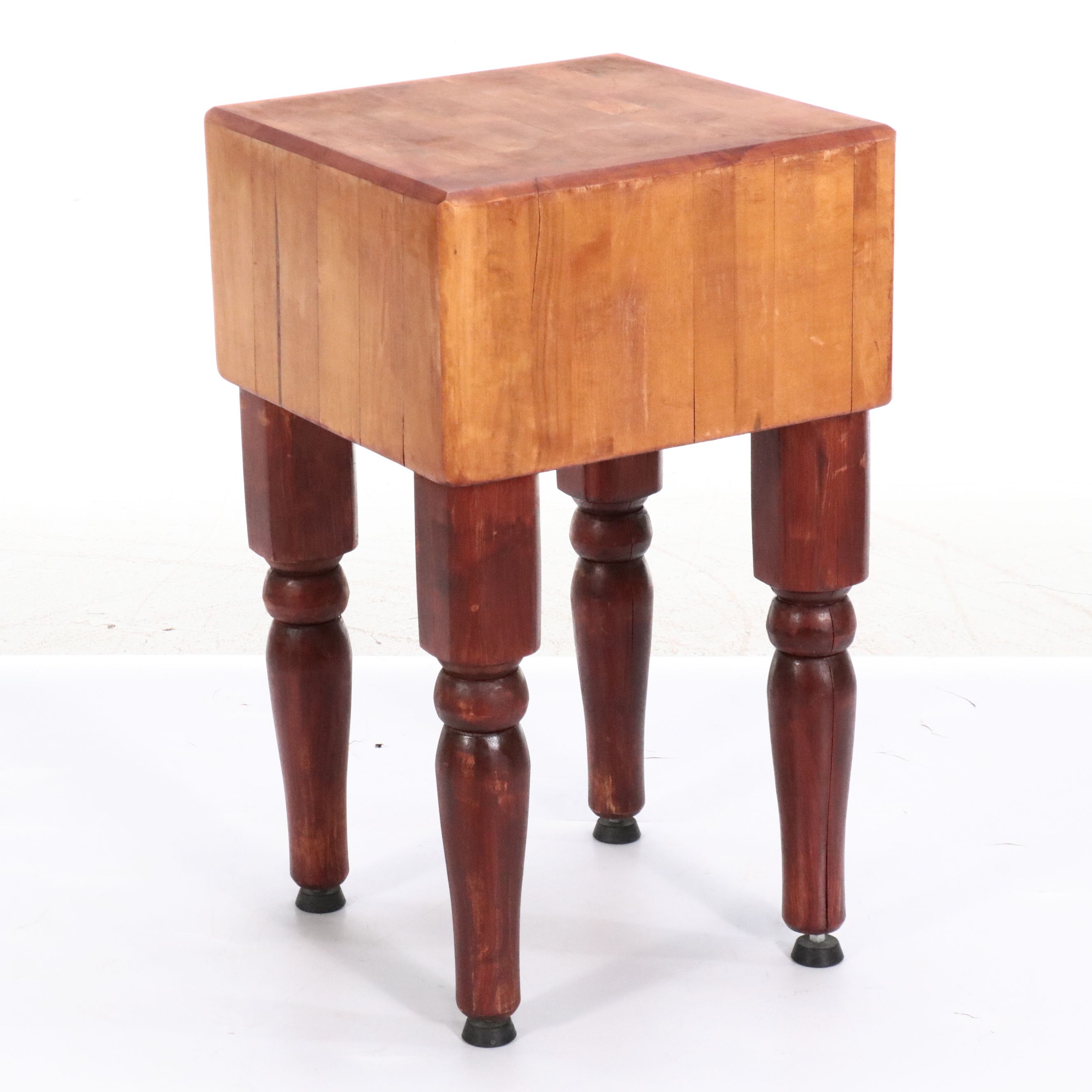 Primitive Style Wooden Free Standing Butcher's Block