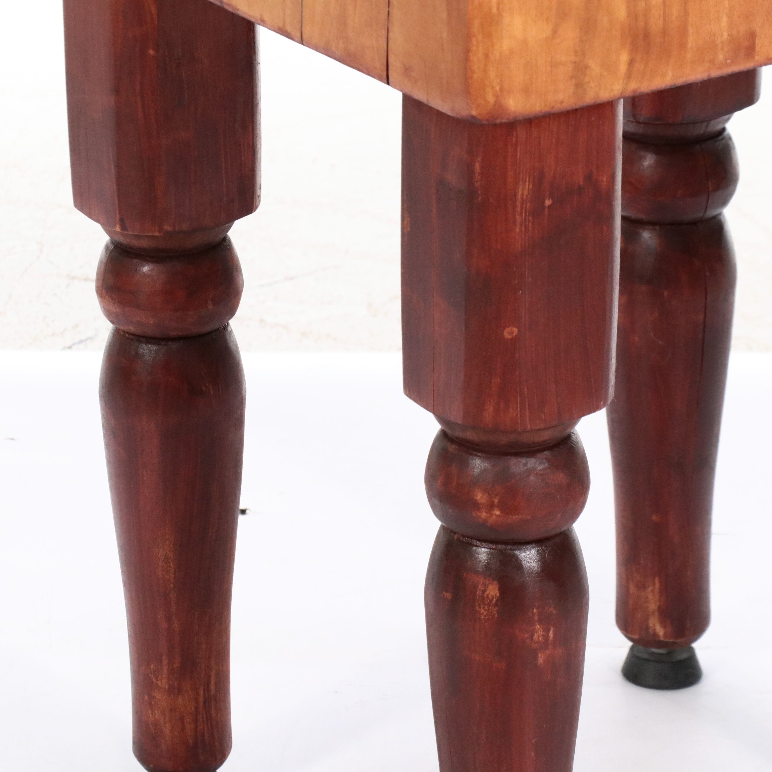 Primitive Style Wooden Free Standing Butcher's Block