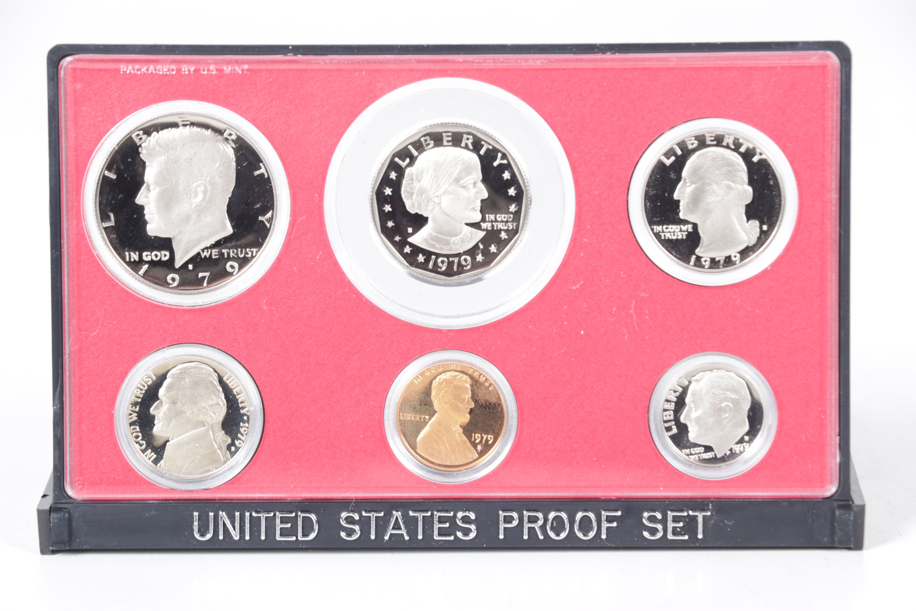 Nine Modern United States Proof Sets with Two Eisenhower Dollars