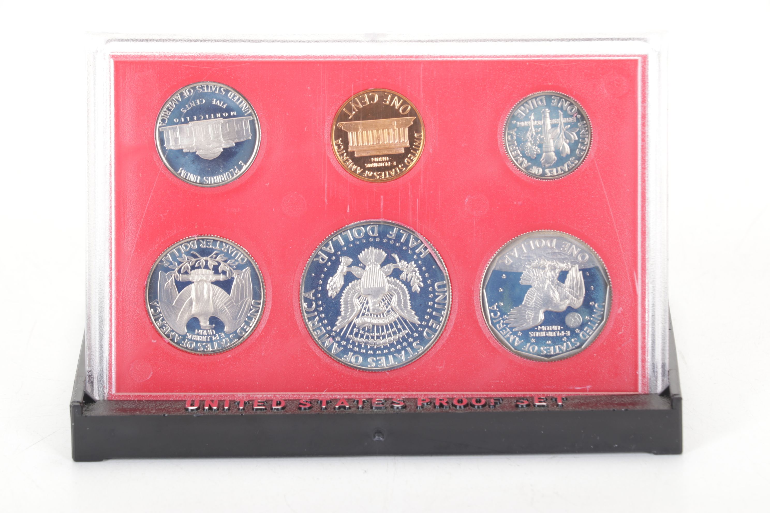 Nine Modern United States Proof Sets with Two Eisenhower Dollars