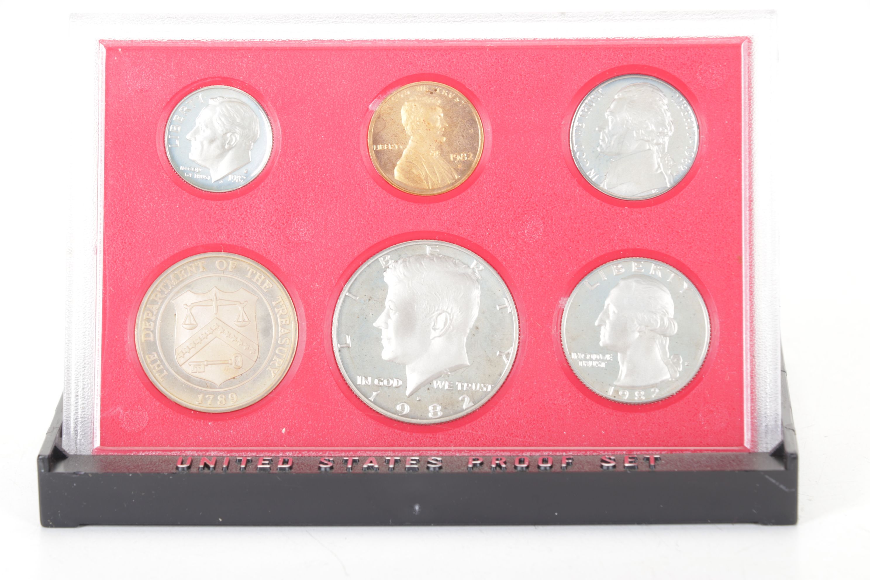 Nine Modern United States Proof Sets with Two Eisenhower Dollars