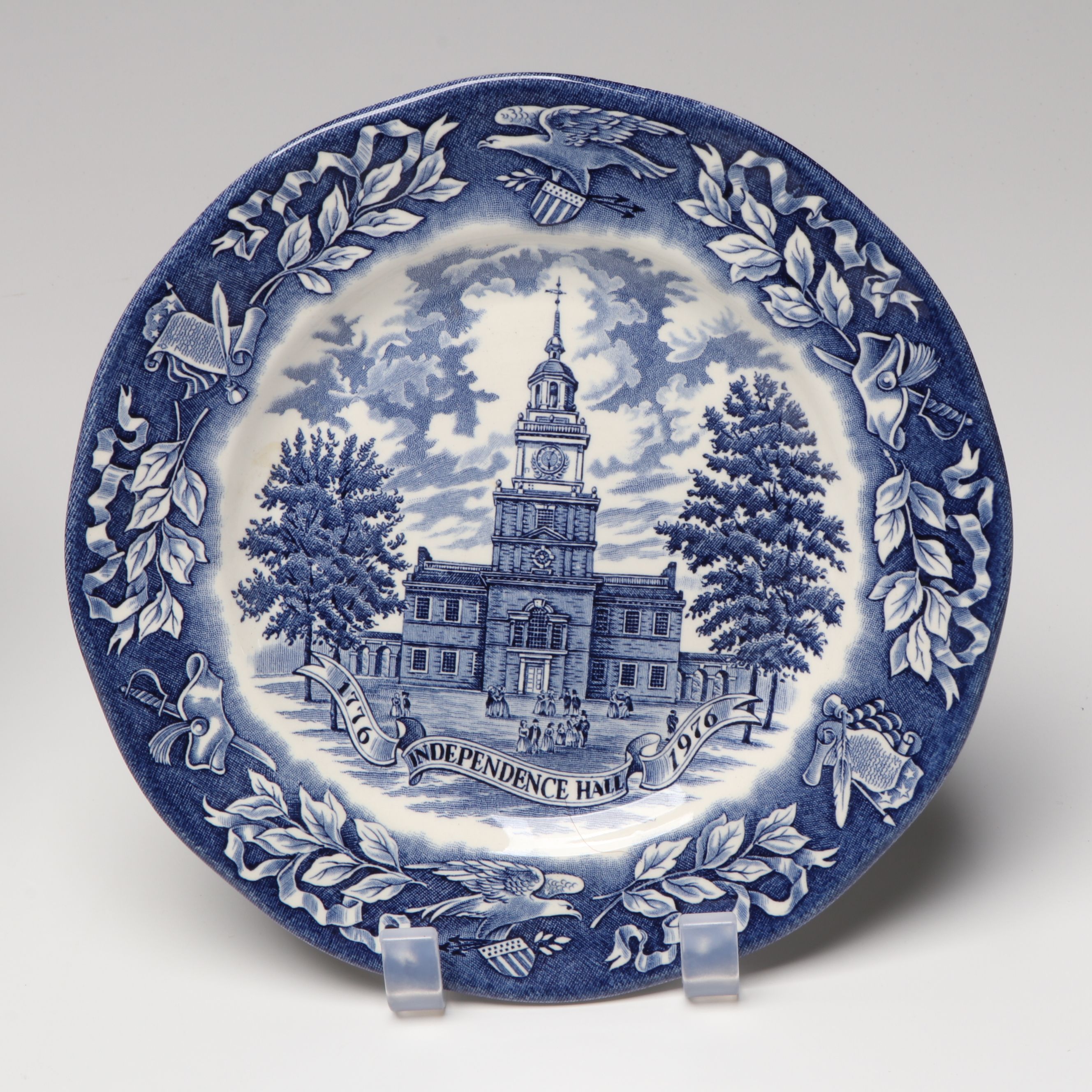 Fostoria American Coin Candy Dish with Historical Figurines and Other Tableware