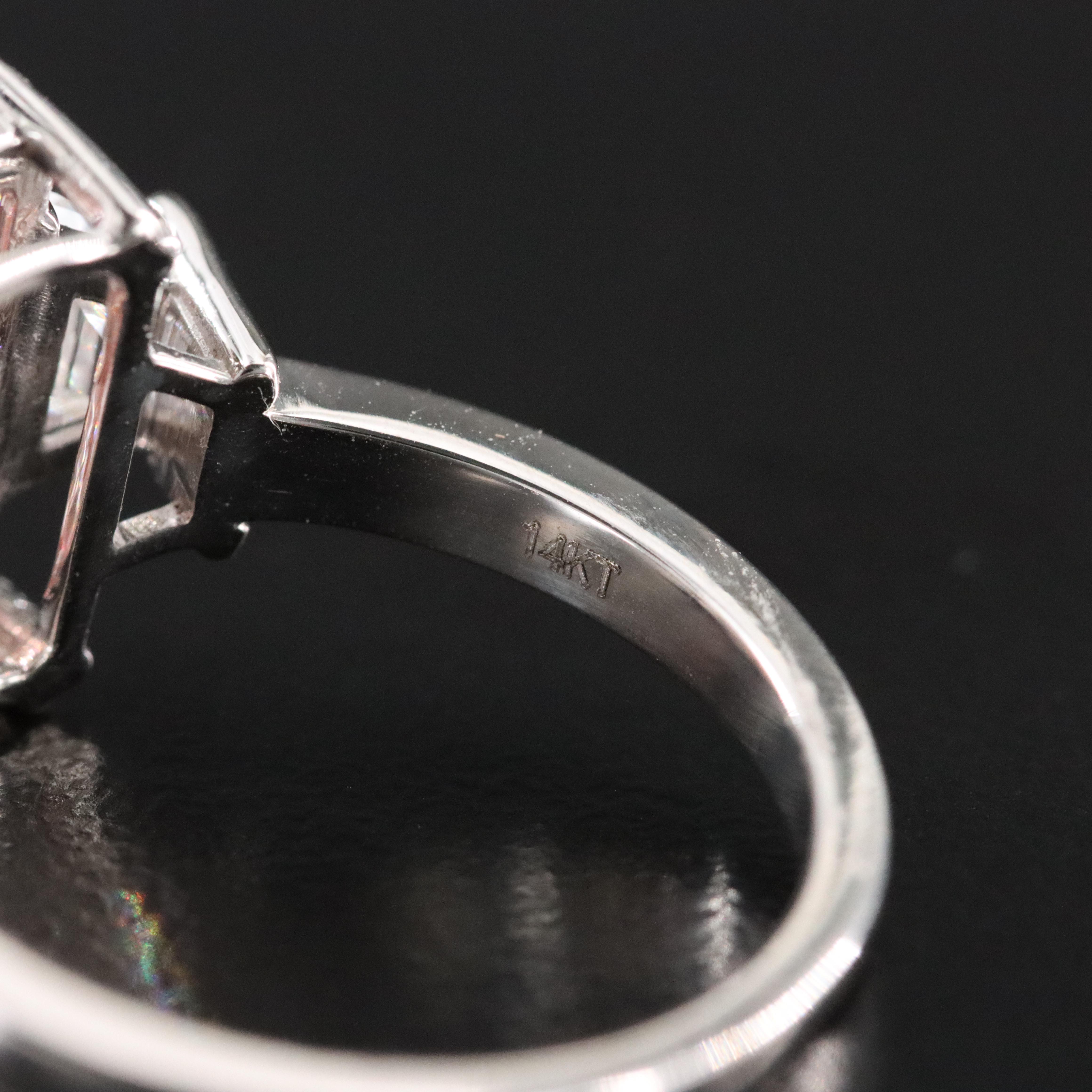 14K 4.57 CTW Lab Grown Diamond Ring with Fancy Pink Center and IGI Report