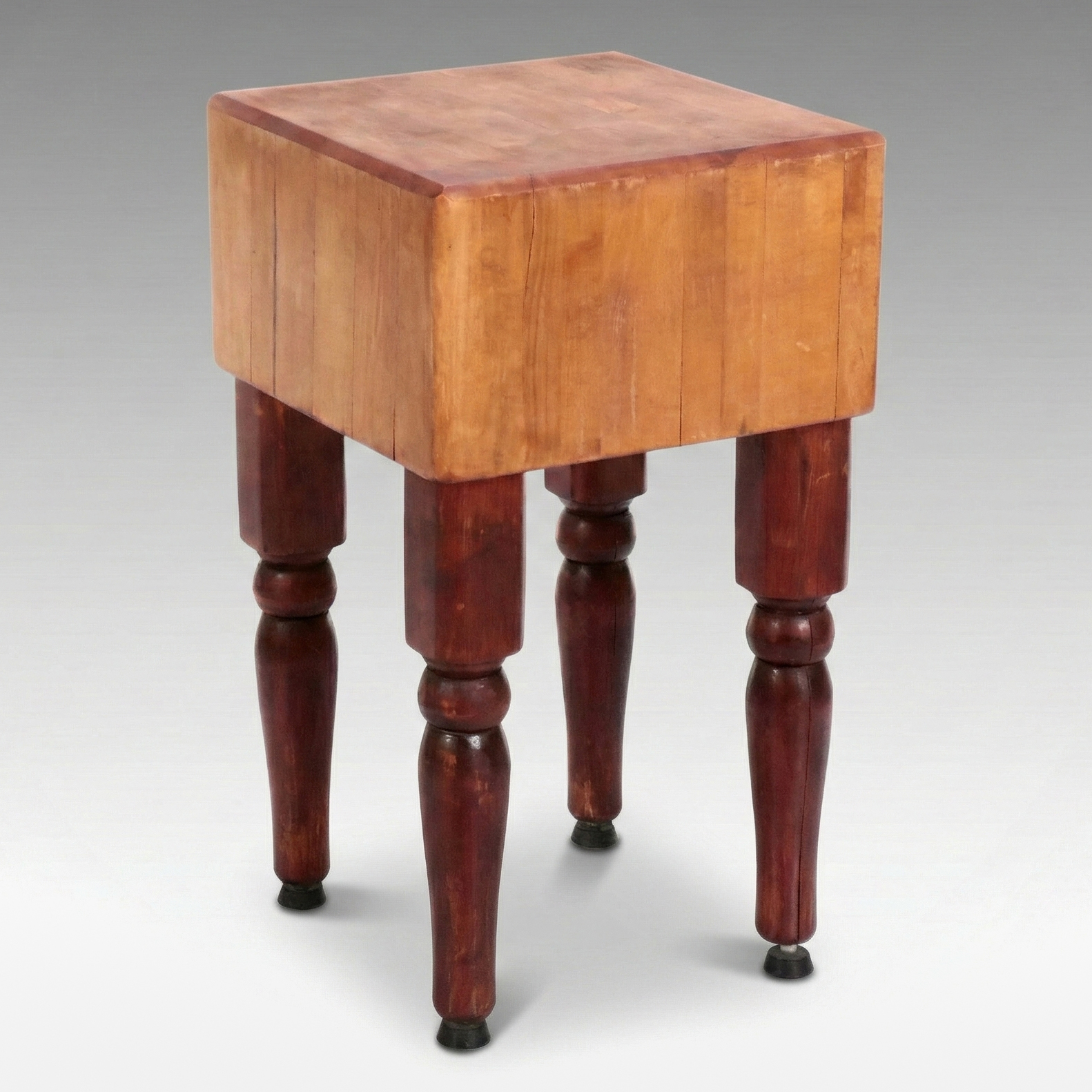 Primitive Style Wooden Free Standing Butcher's Block