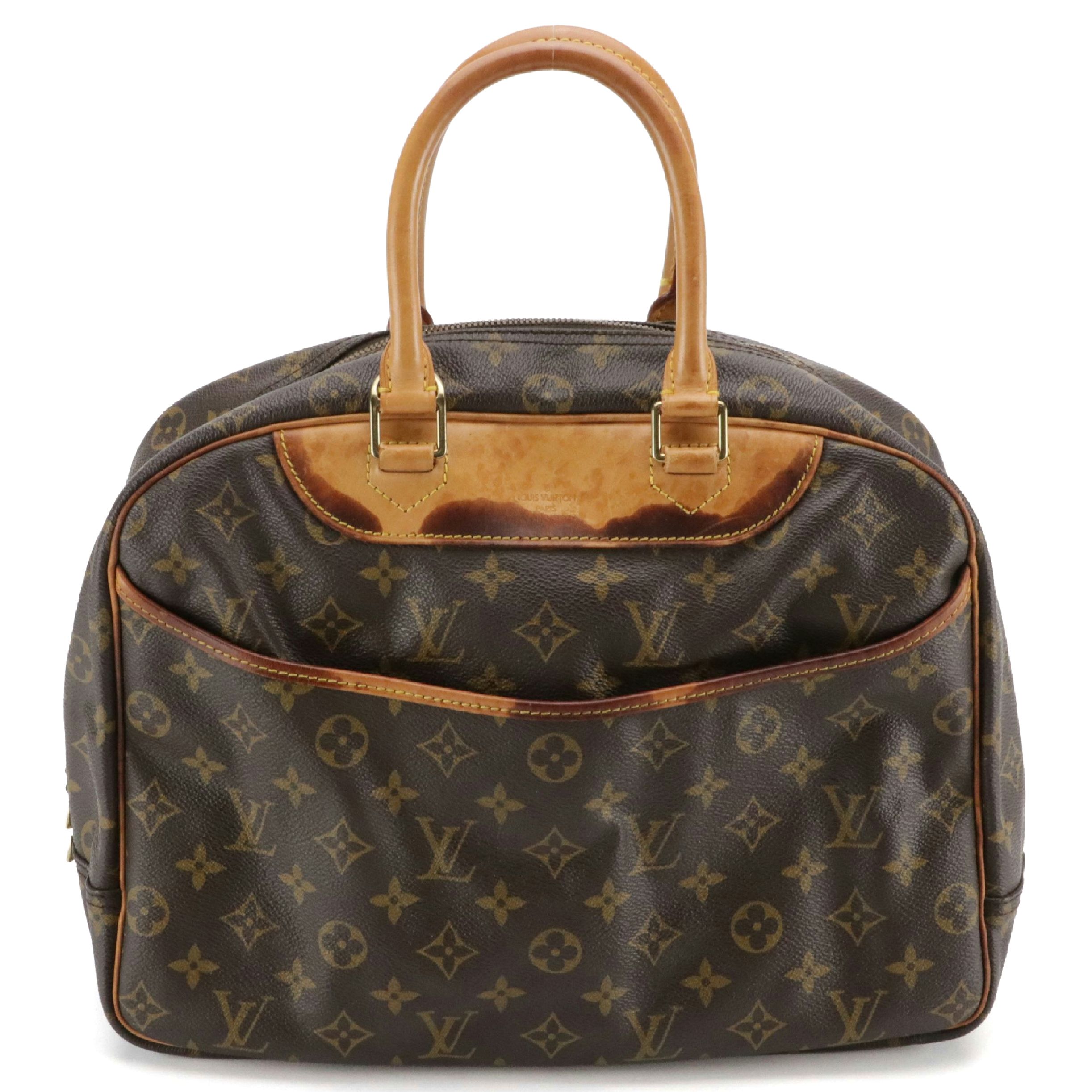 Louis Vuitton Deauville Handbag in Monogram Canvas and Vachetta Leather