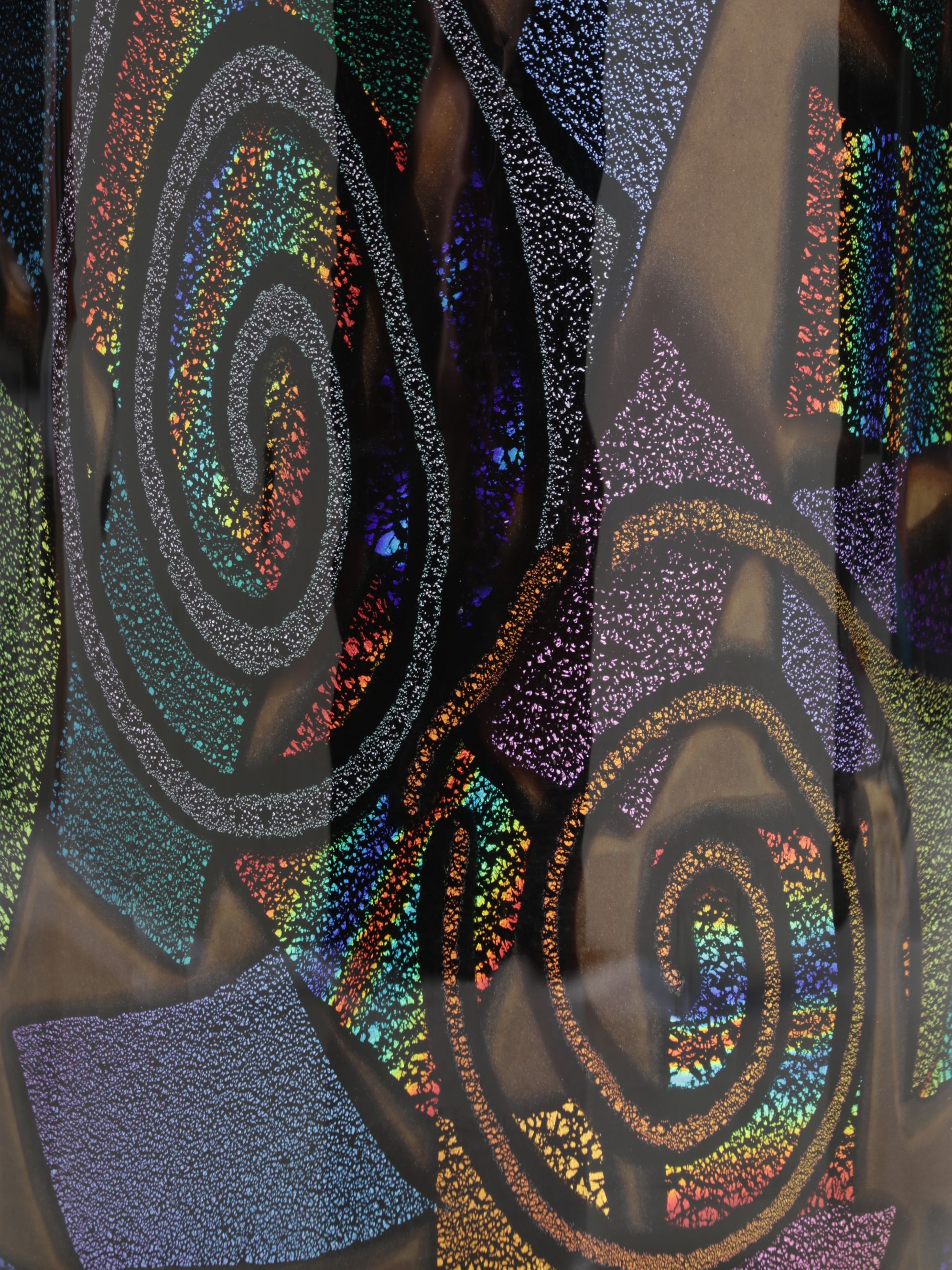 Mad Art Studio Iridescent Swirl Glass Cylinder Vase