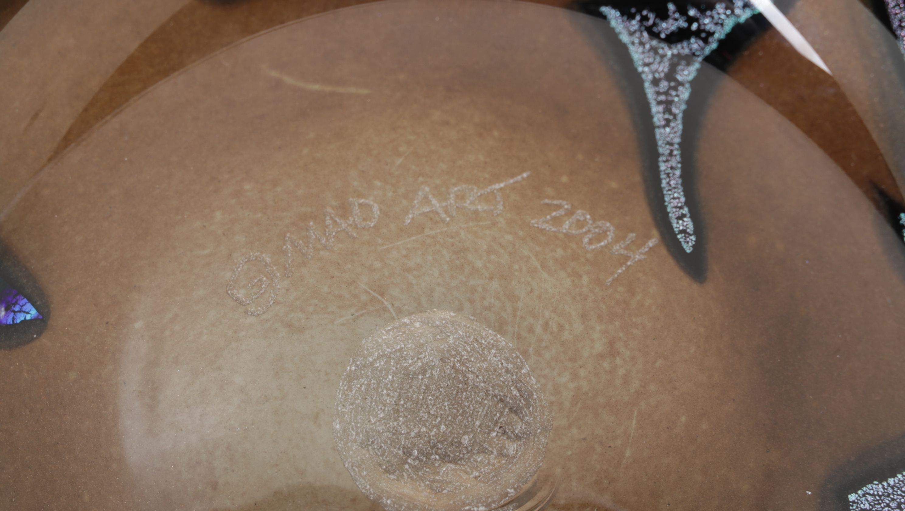 Mad Art Studio Iridescent Swirl Glass Cylinder Vase