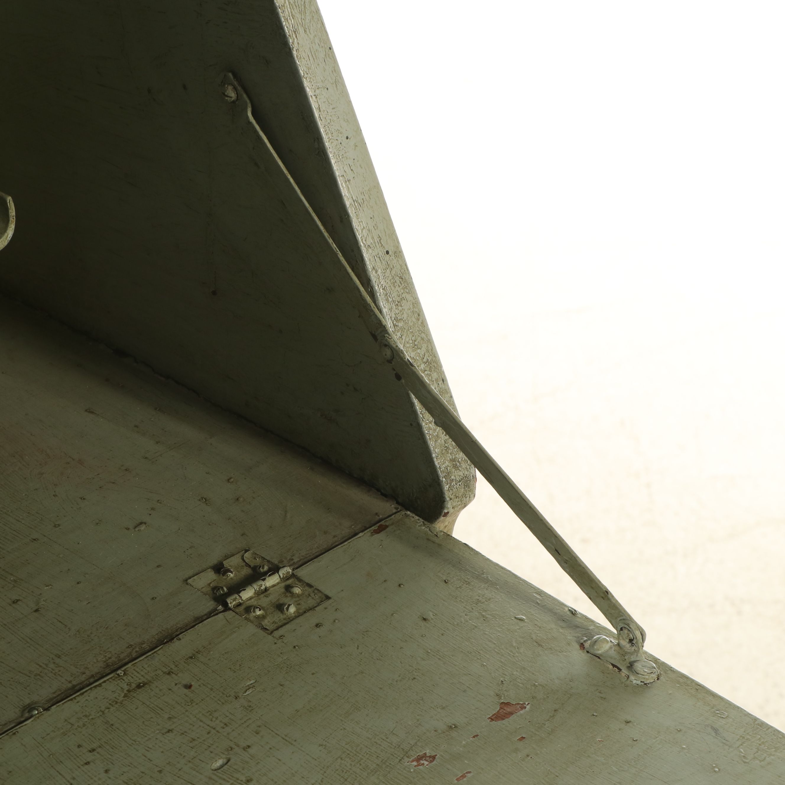 Paint-Decorated and Leaded Glass Secretary, Early 20th Century