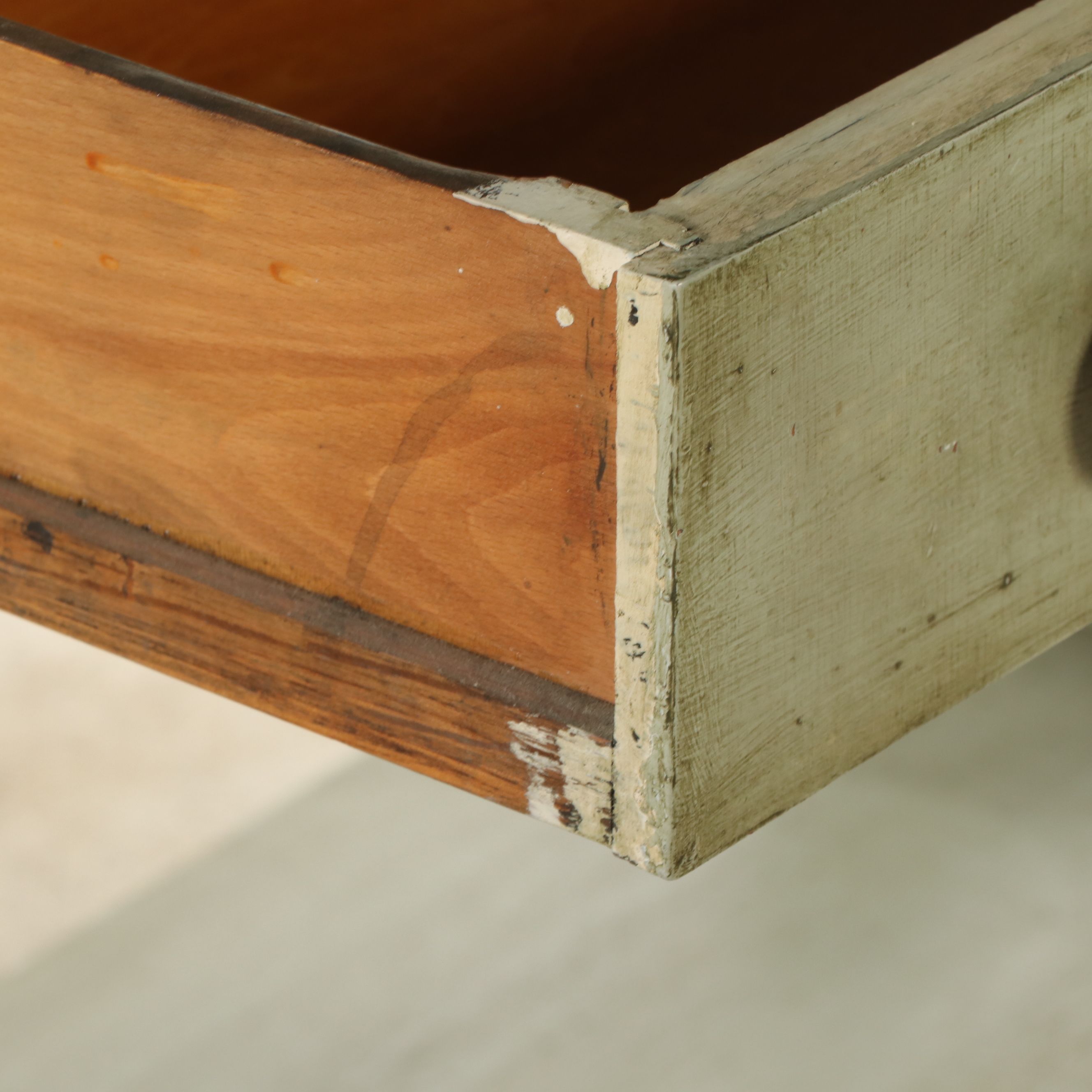 Paint-Decorated and Leaded Glass Secretary, Early 20th Century