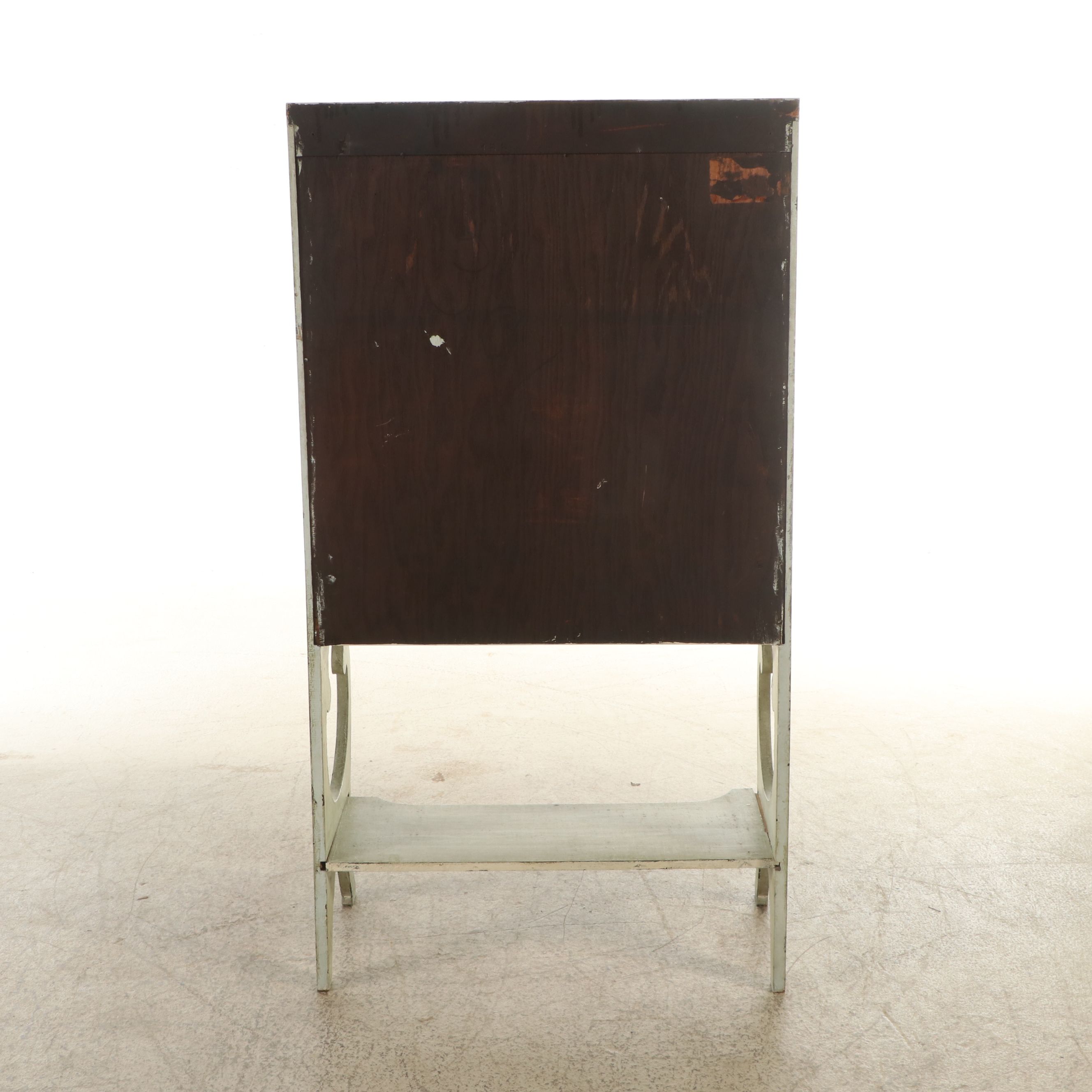 Paint-Decorated and Leaded Glass Secretary, Early 20th Century