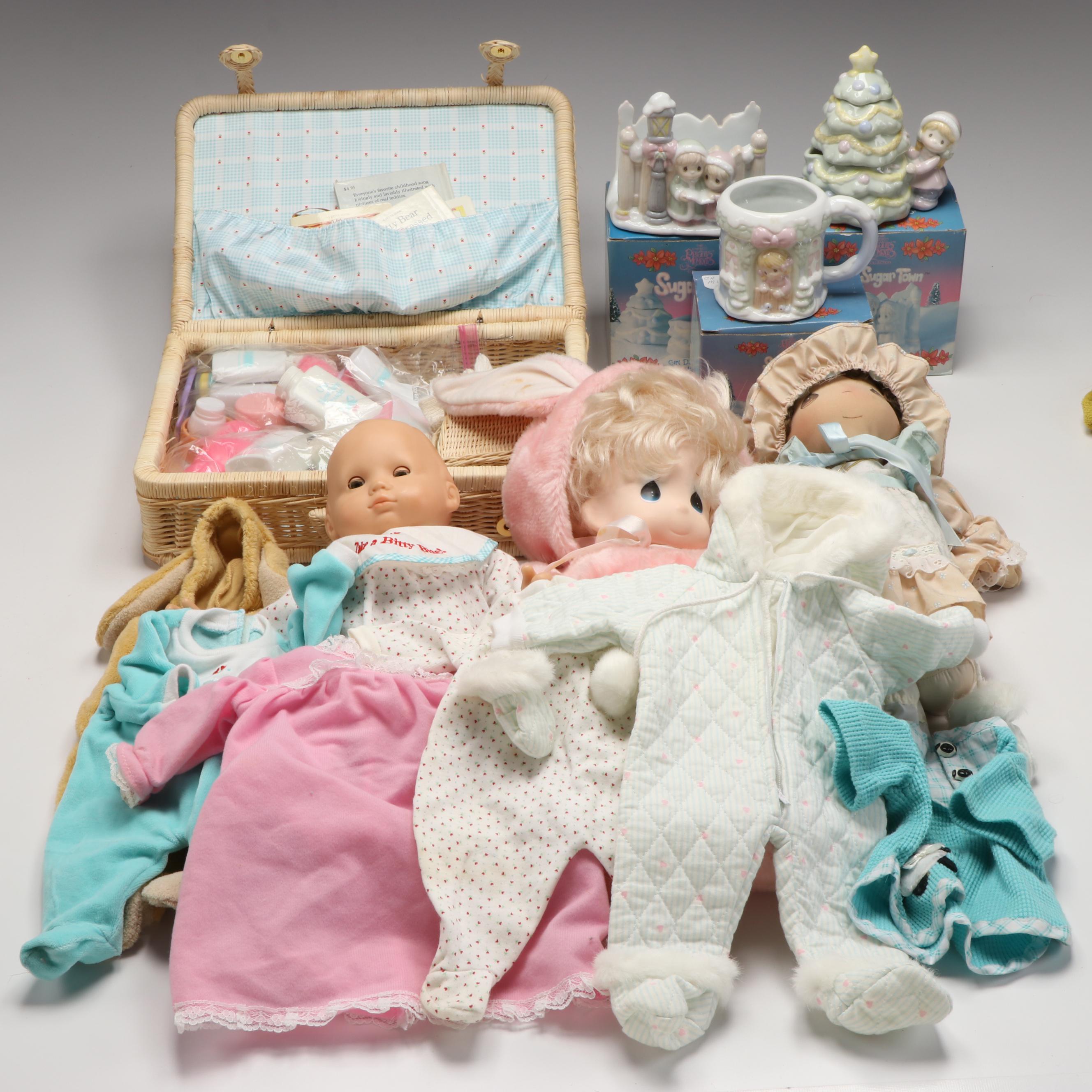 Pleasant Company "Bitty Baby" with Accessories and Precious Moments Tableware