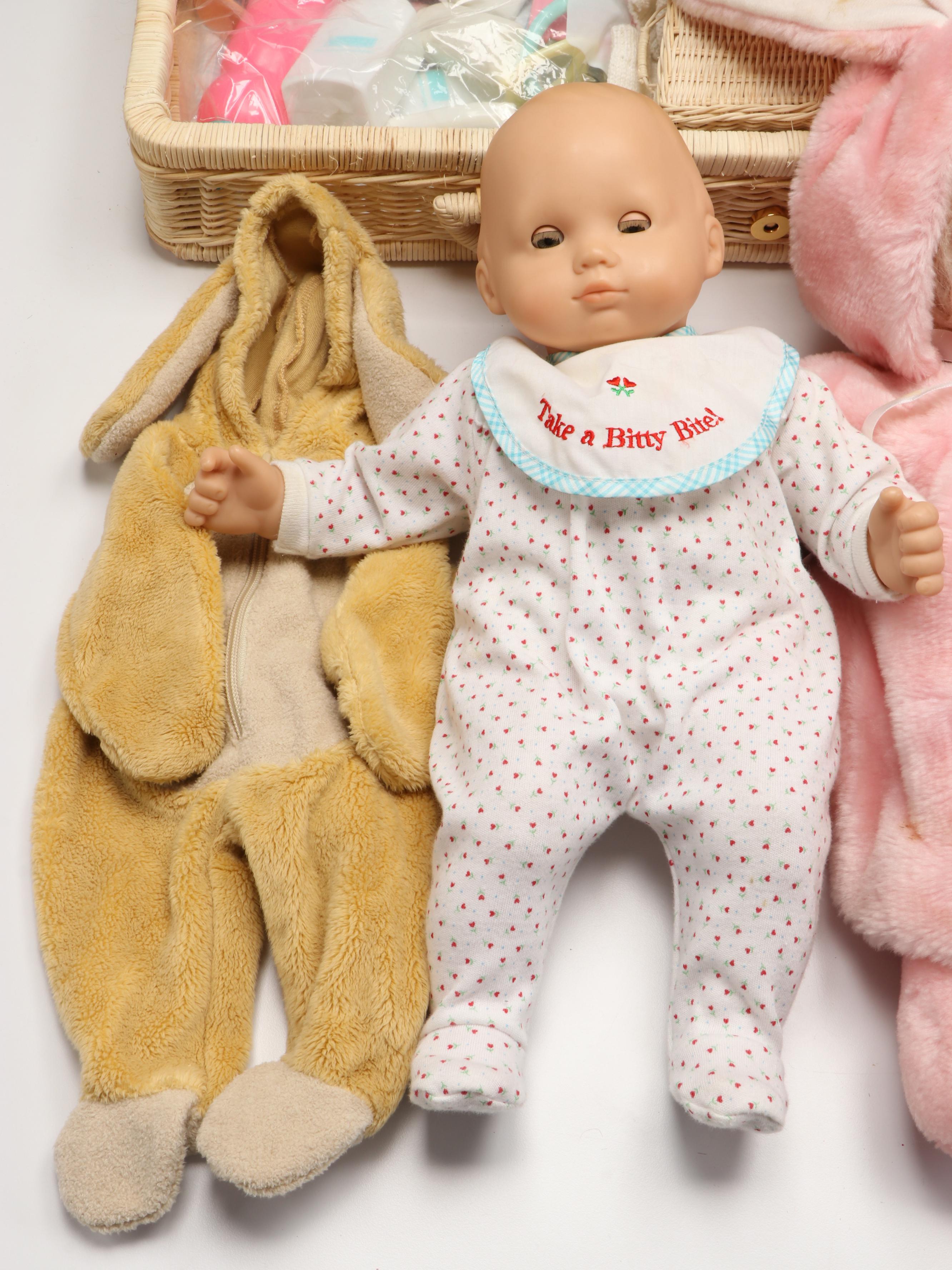 Pleasant Company "Bitty Baby" with Accessories and Precious Moments Tableware