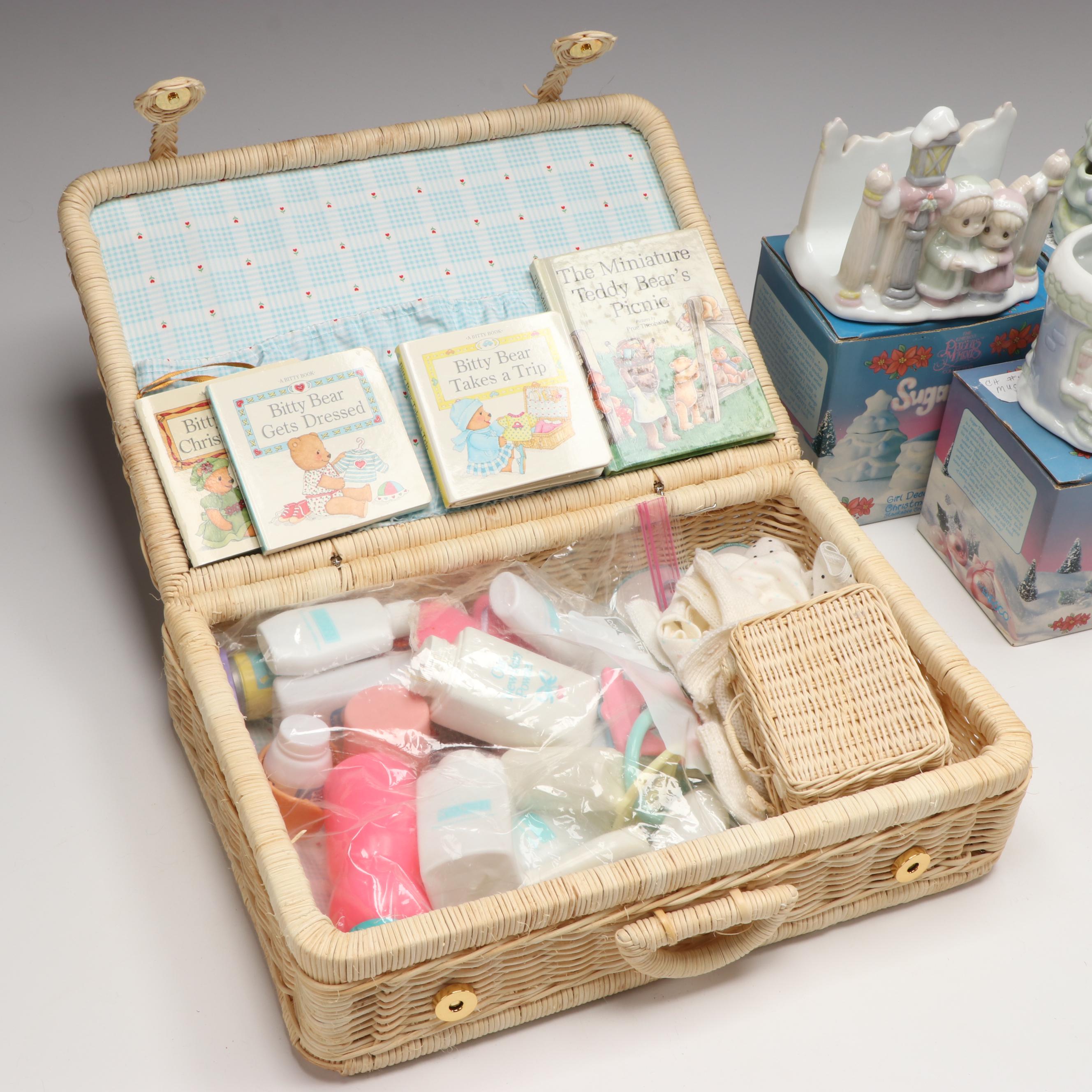 Pleasant Company "Bitty Baby" with Accessories and Precious Moments Tableware