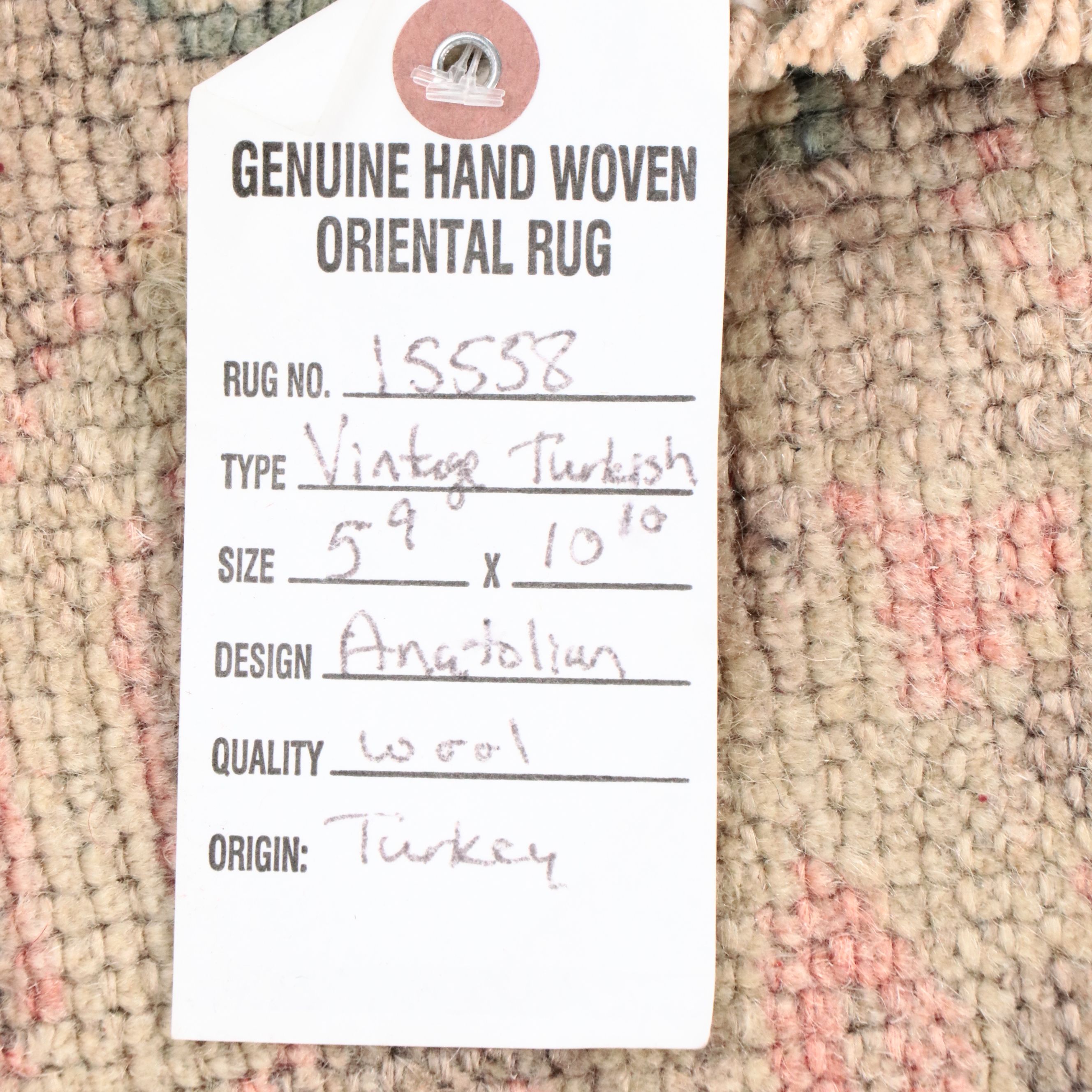 5' x 10'10 Hand-Knotted Turkish Anatolian Area Rug