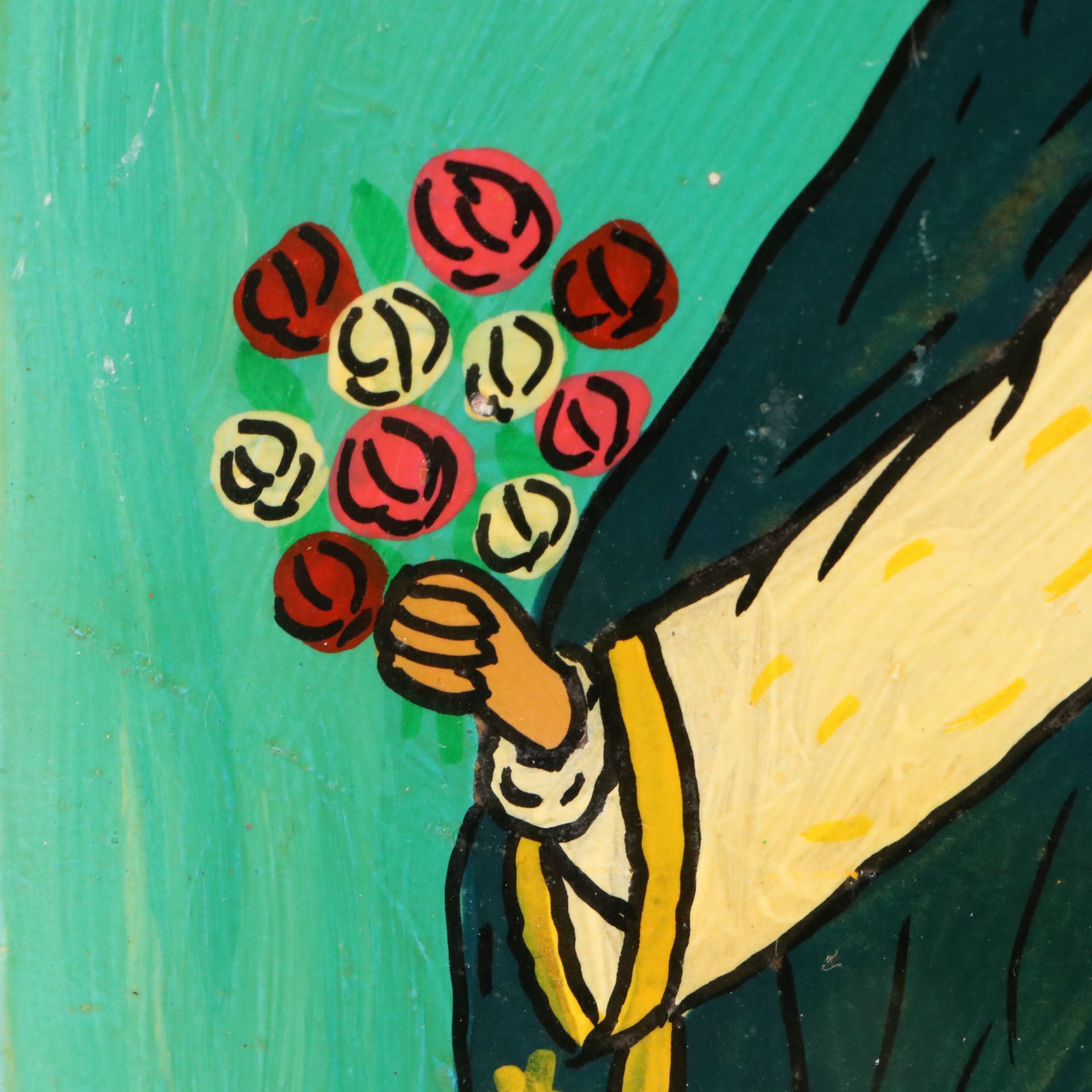 Santiago Lorenzo Mexican Folk Art Painting "Nuestra Señora de la Candelaria"