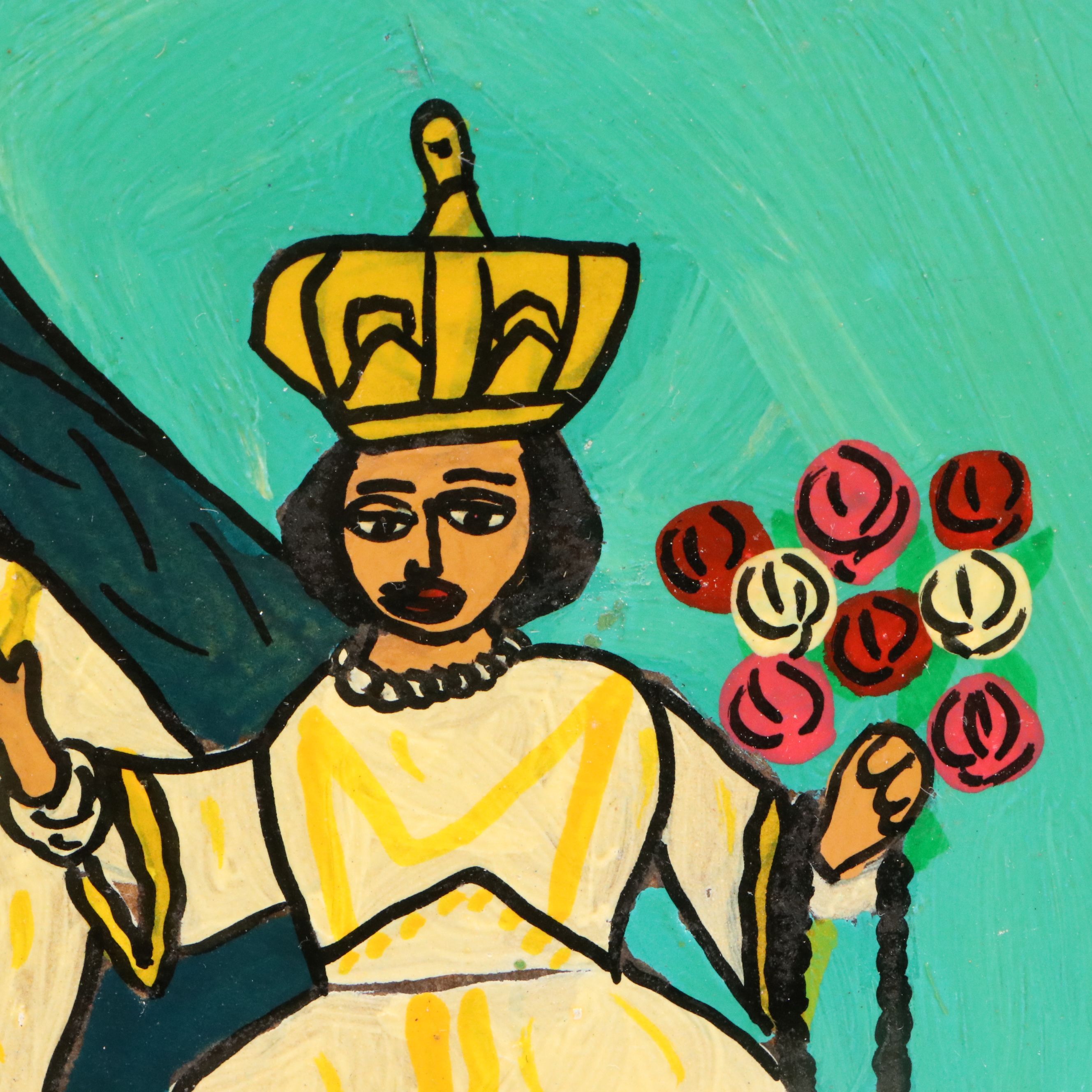 Santiago Lorenzo Mexican Folk Art Painting "Nuestra Señora de la Candelaria"