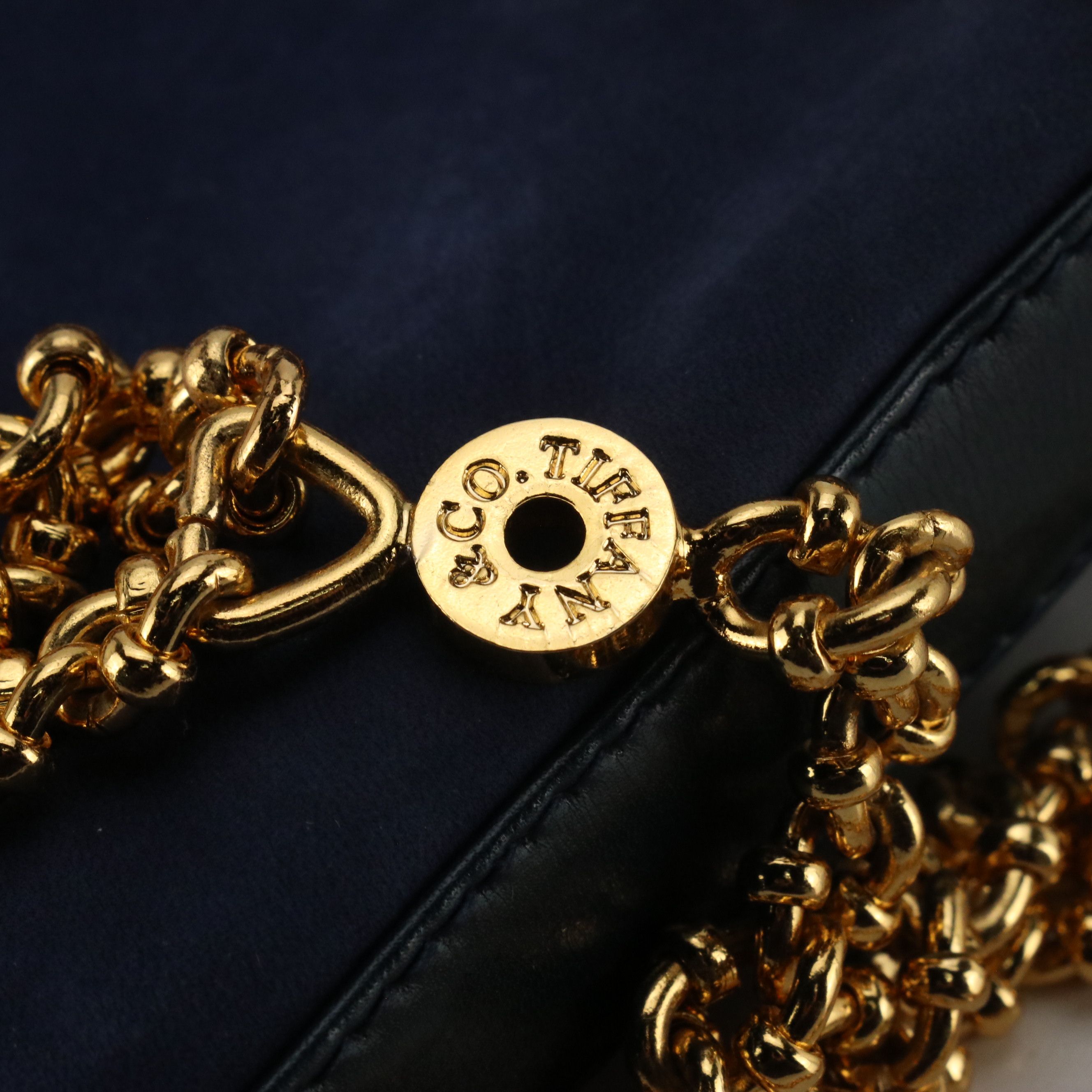 Tiffany & Co. Chain Link Bucket Bag in Blue Suede and Leather