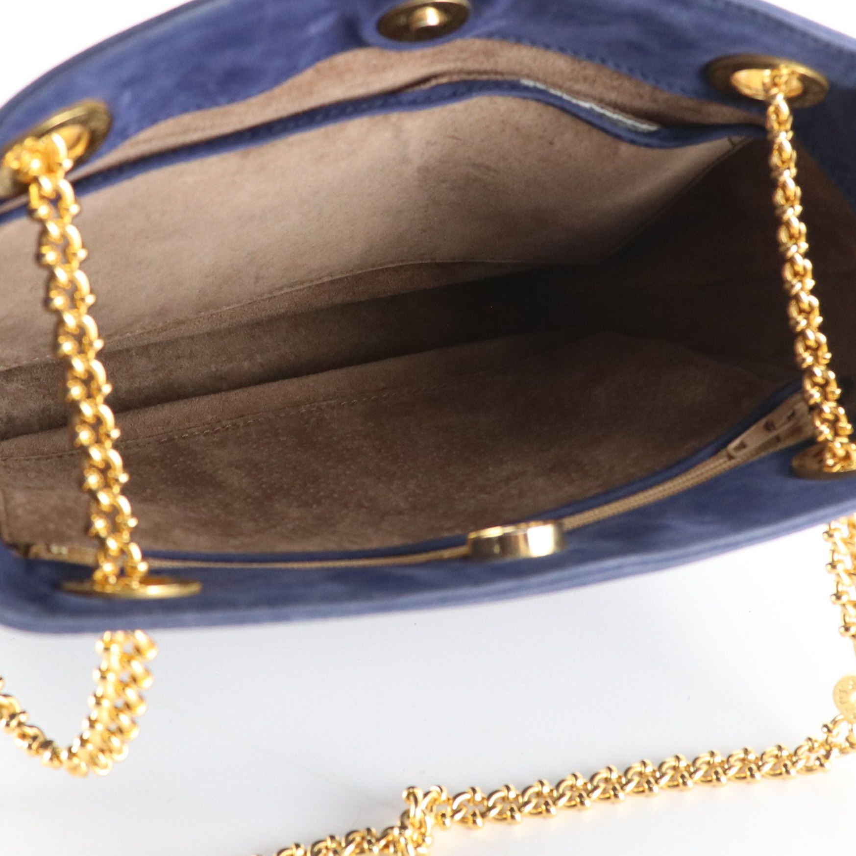 Tiffany & Co. Chain Link Bucket Bag in Blue Suede and Leather