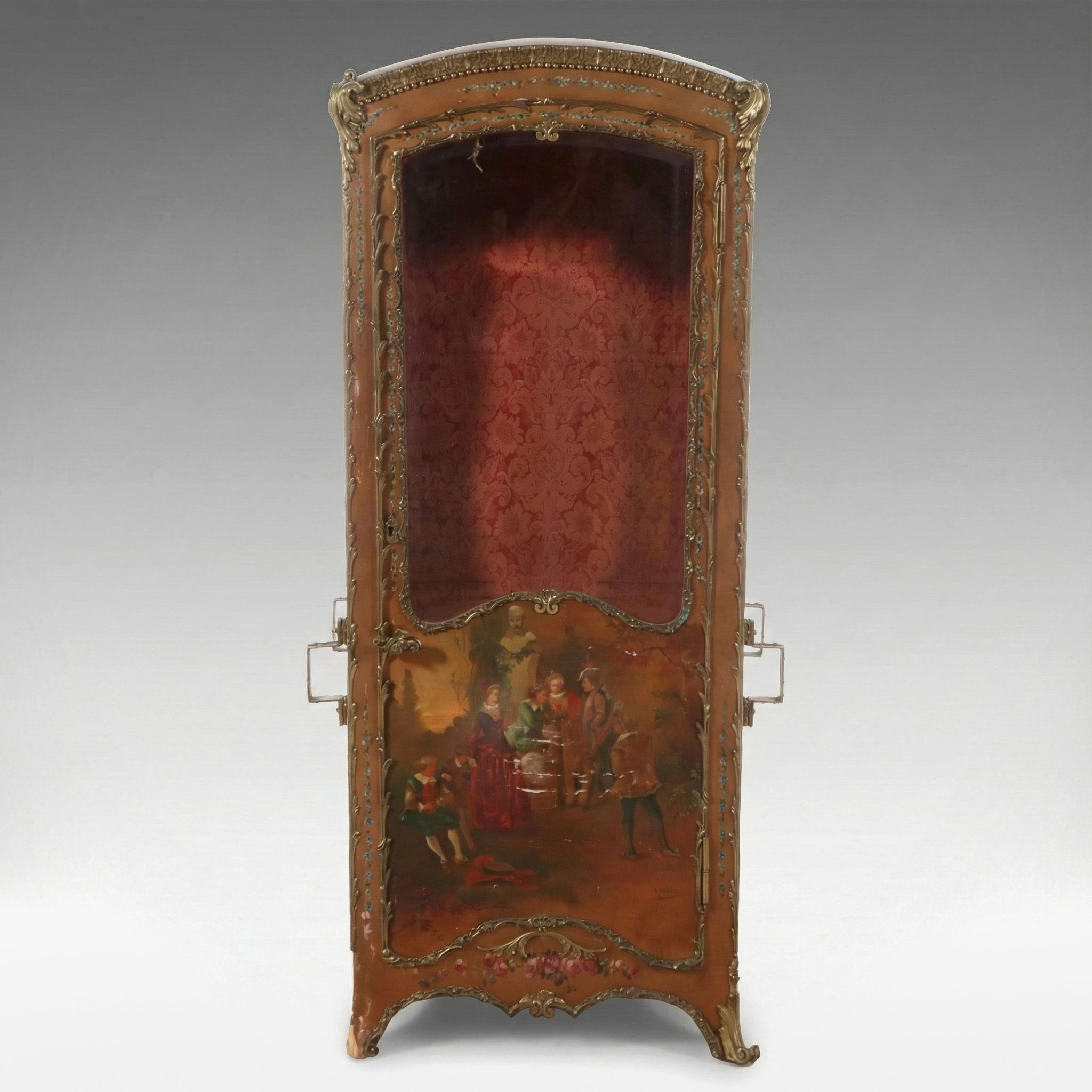 French Louis XV Style Hand-Painted Chaise à Porteurs