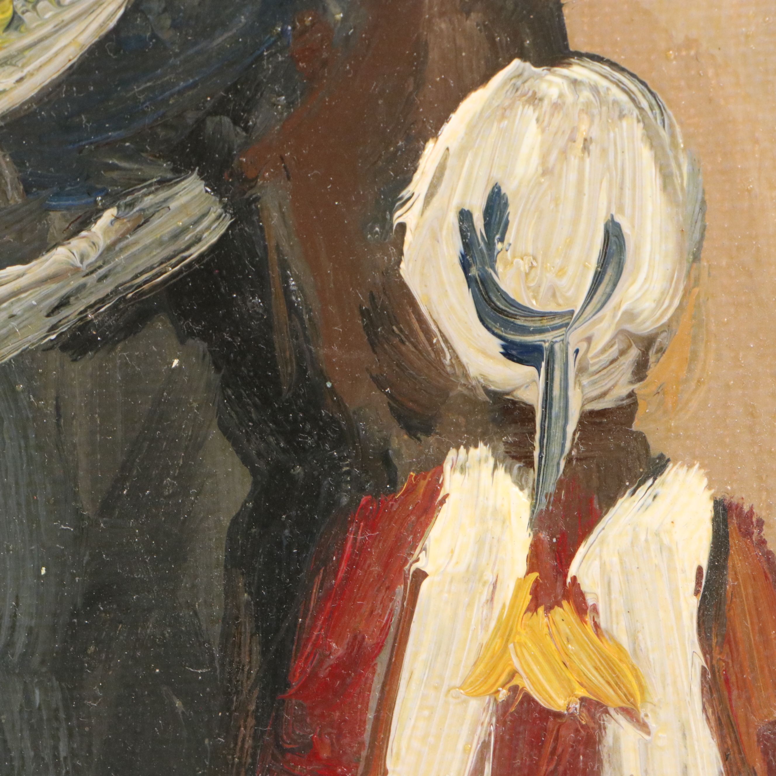 Louis van der Pol Character Study Oil Painting "The Flower Vendor"