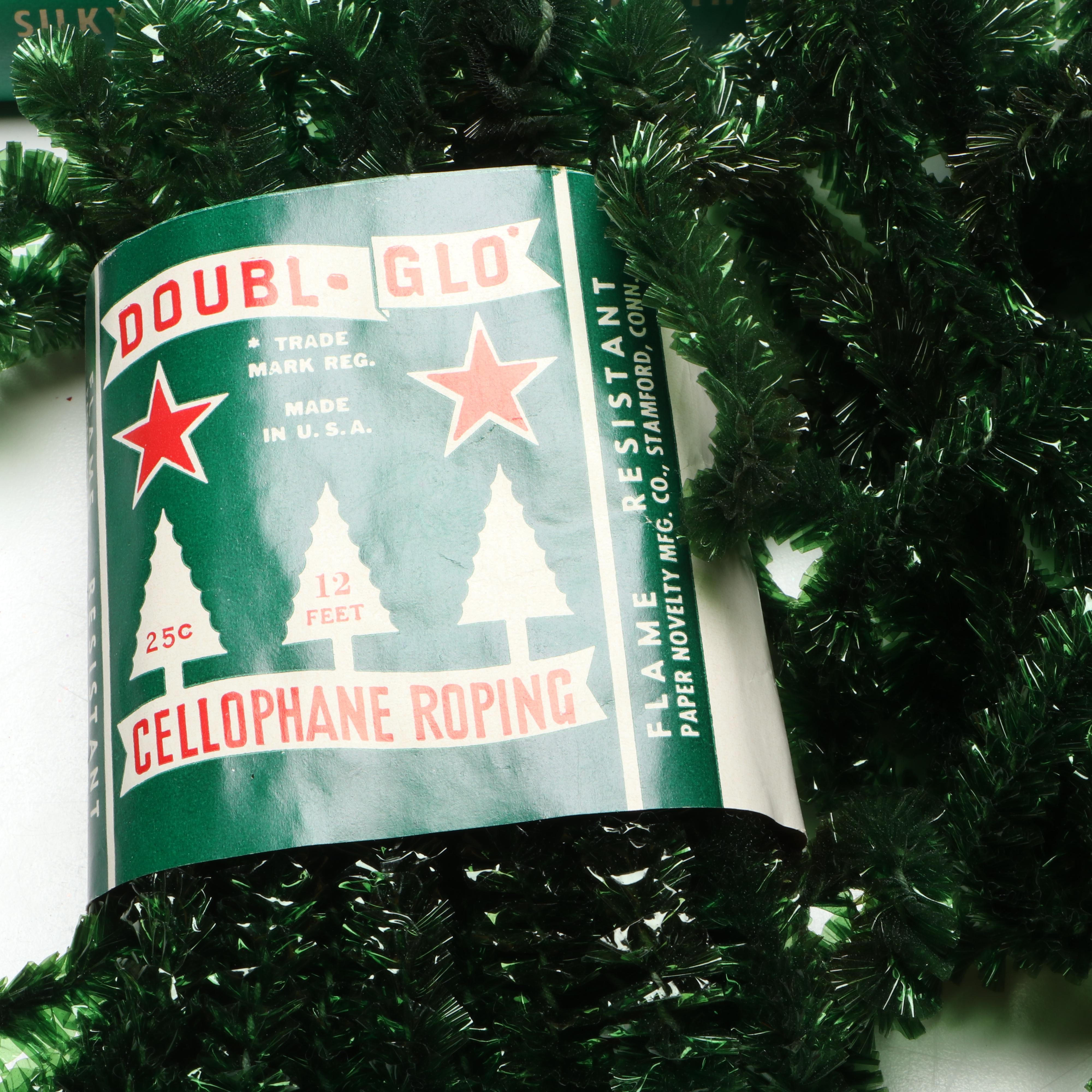 Paramount Silky Chenille Wreaths and More Christmas Decorations, Mid-20th C.