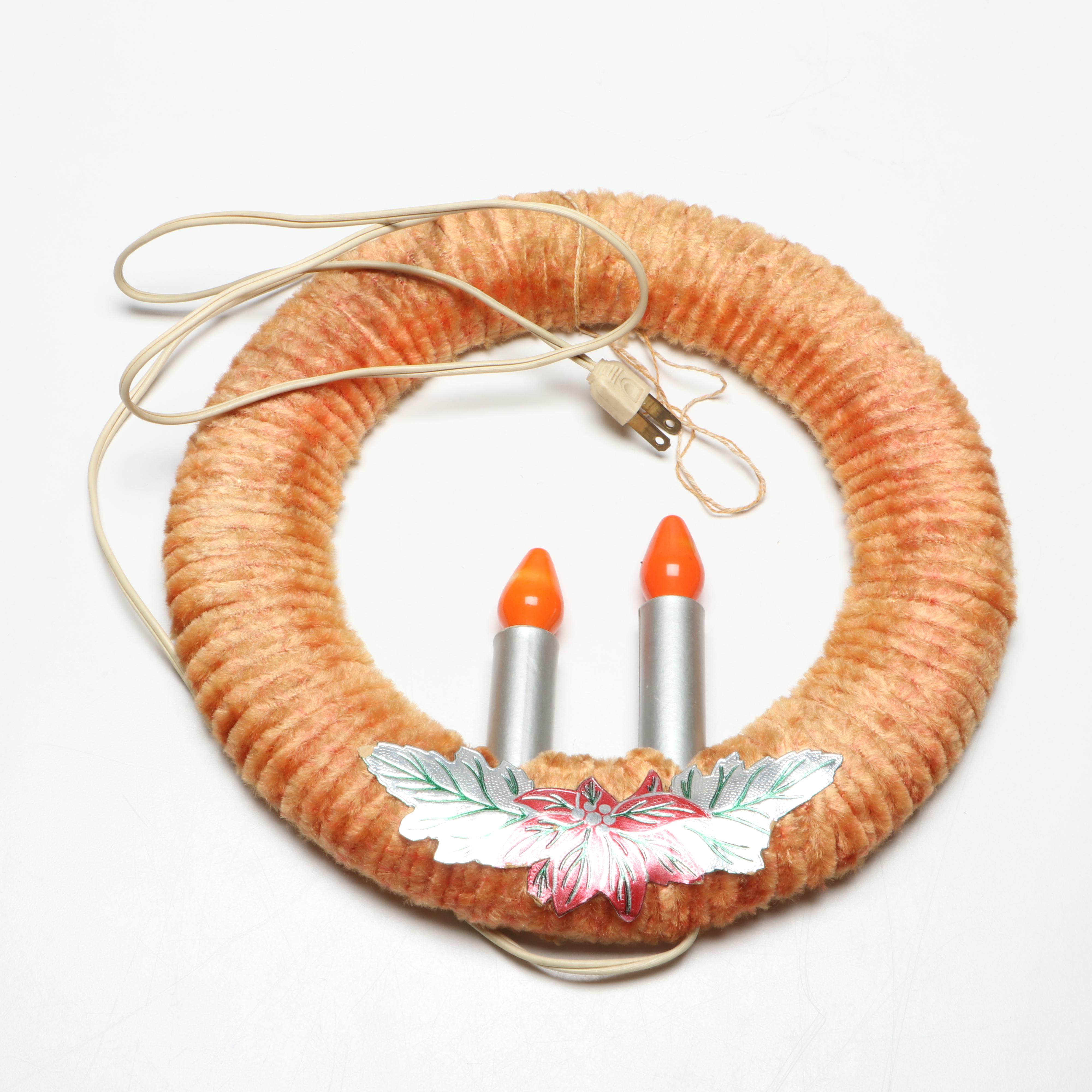 Paramount Silky Chenille Wreaths and More Christmas Decorations, Mid-20th C.