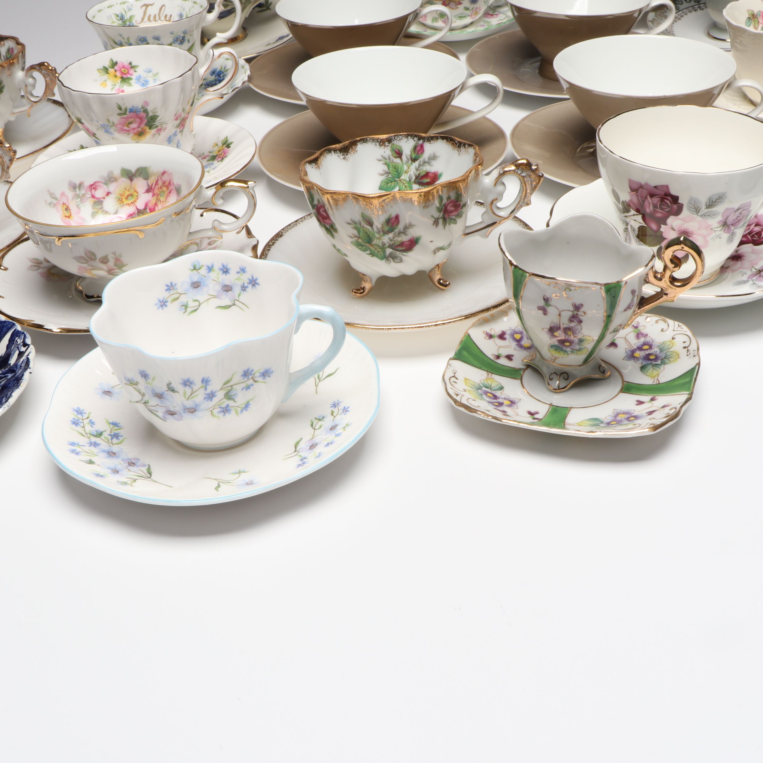 English, Japanese and Other Porcelain Teacups and Saucers