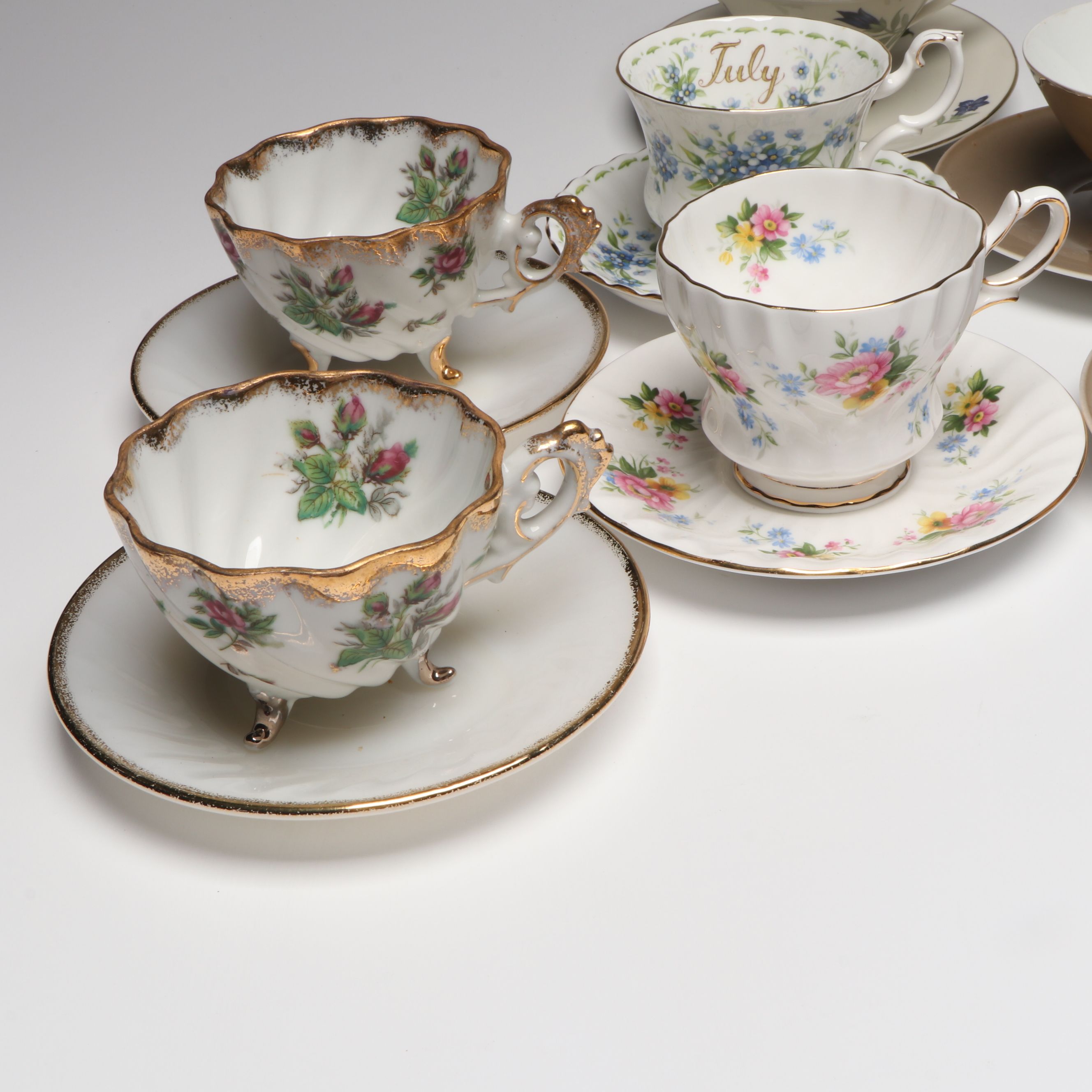 English, Japanese and Other Porcelain Teacups and Saucers
