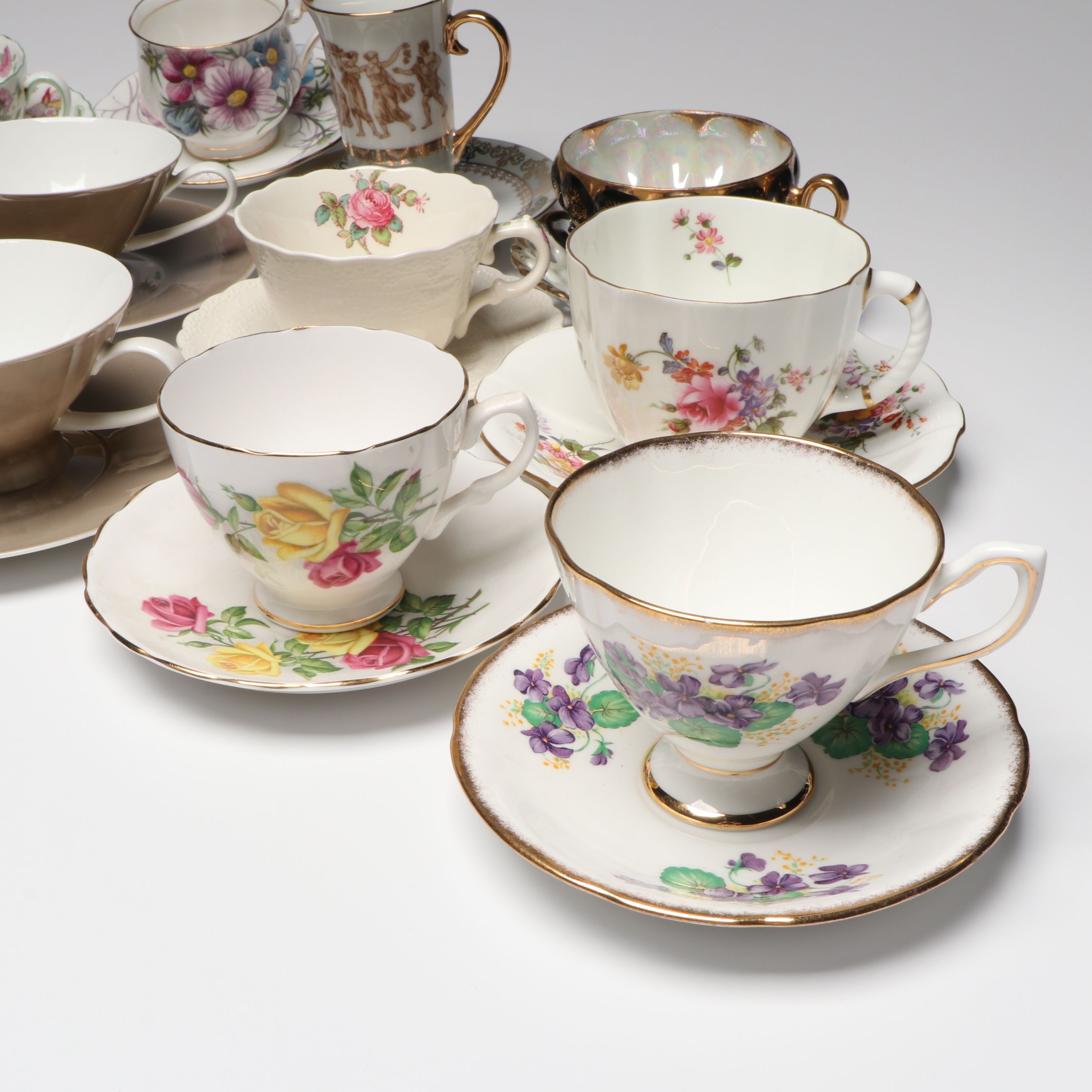 English, Japanese and Other Porcelain Teacups and Saucers