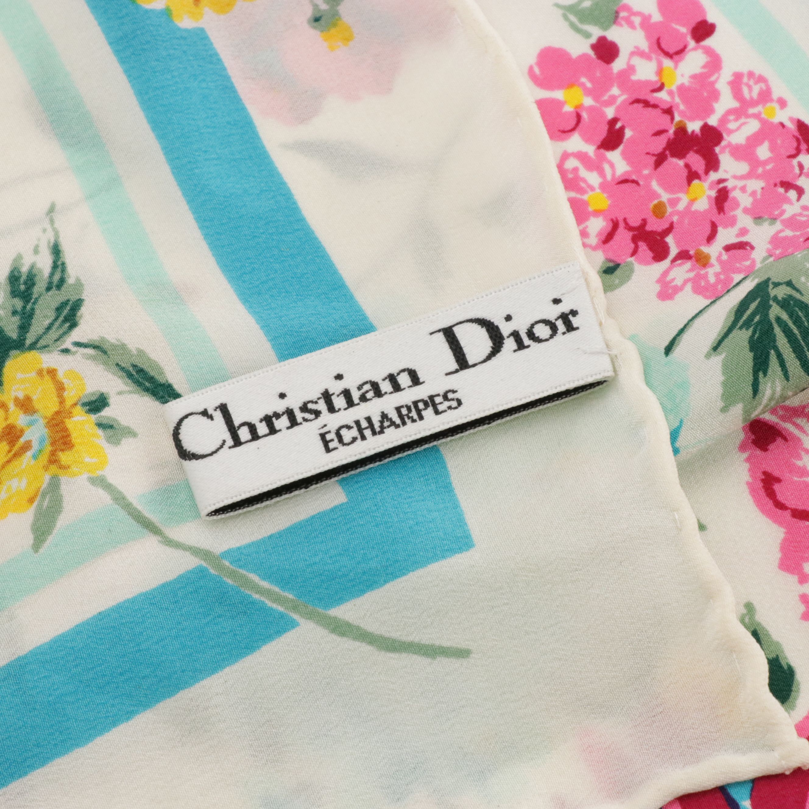 Christian Dior Écharpes Floral Print Silk Scarf