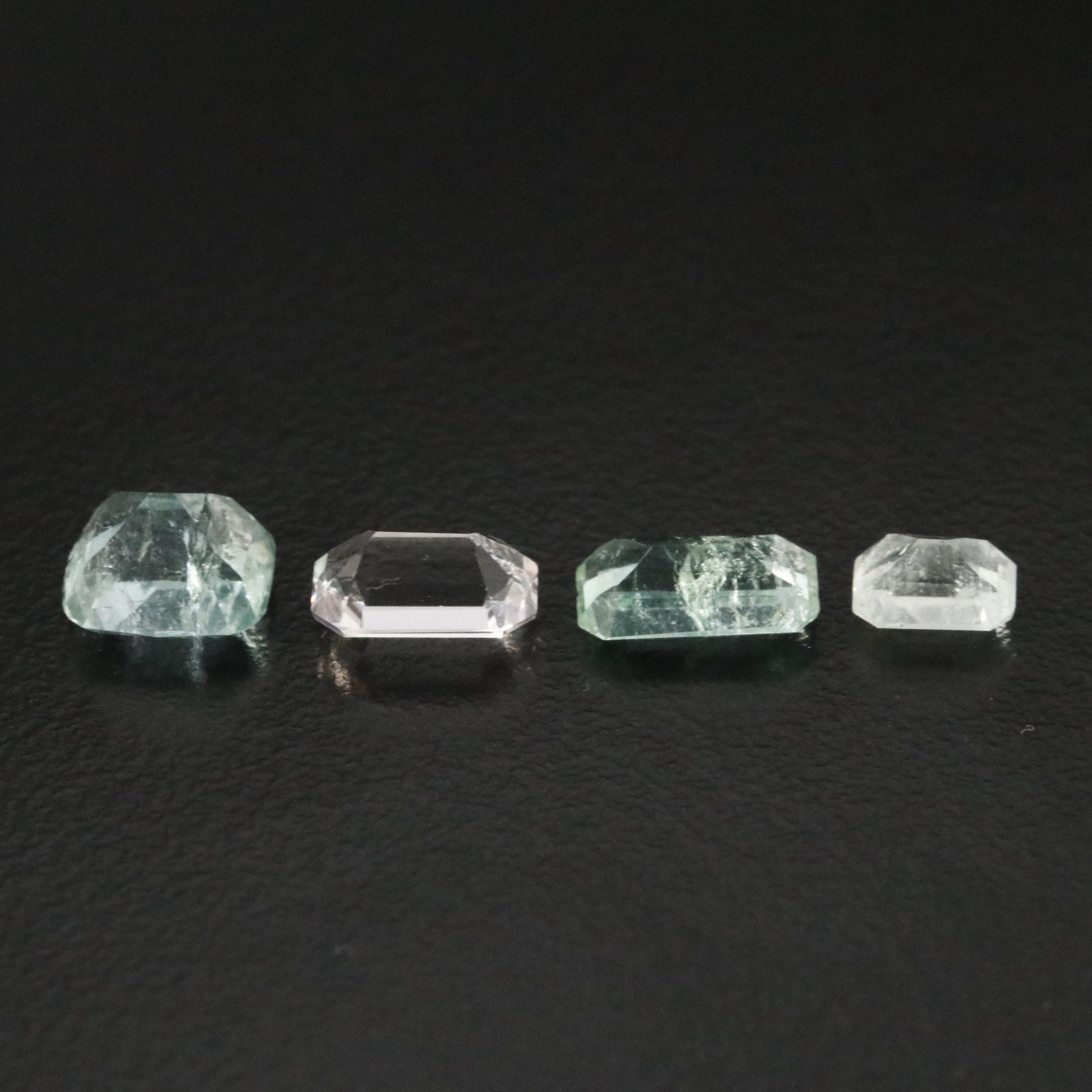 Loose 4.31 CTW Morganite, Emerald and Tourmaline Selection