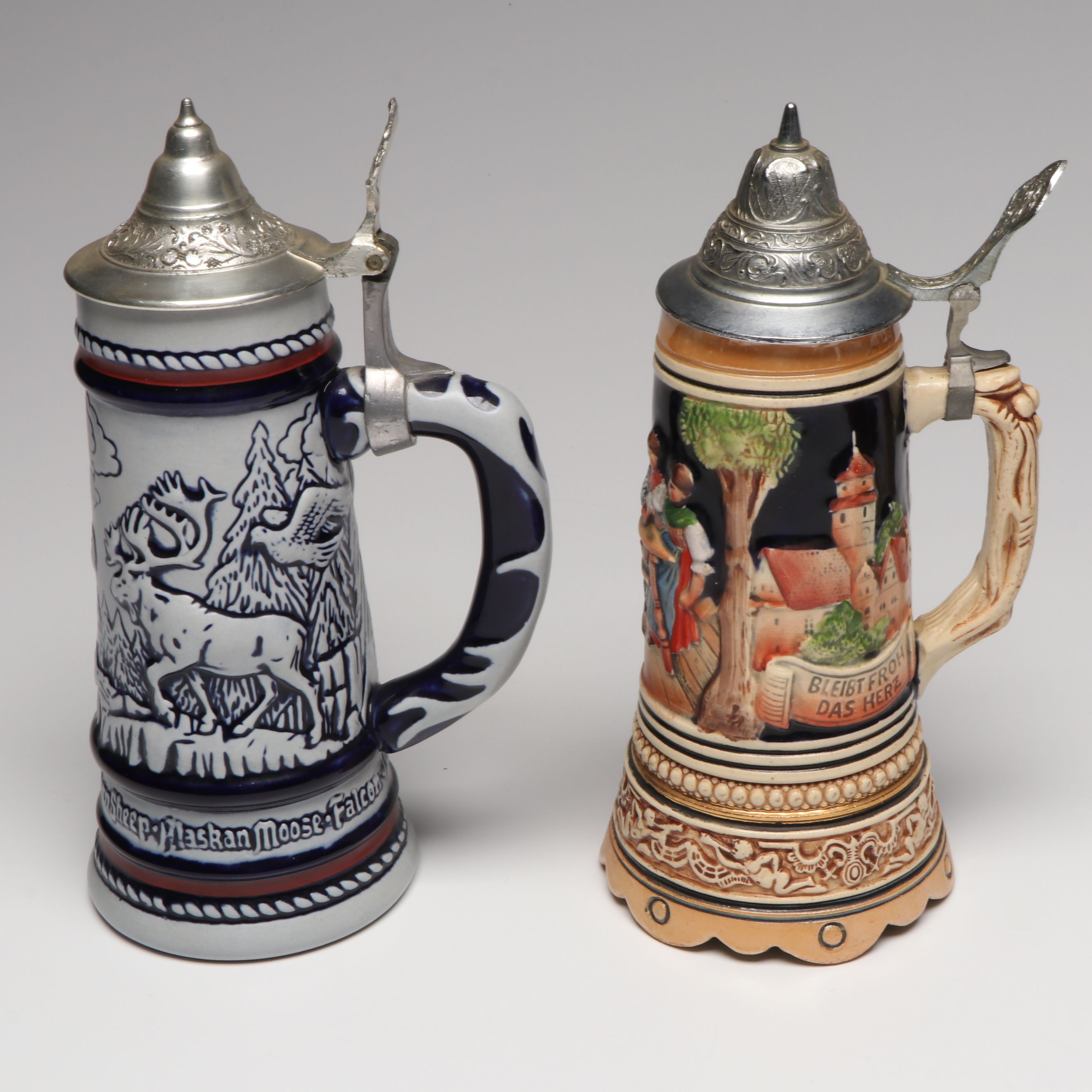 Avon Brazilian Nautical and Wildlife Themed Steins with Other Handmade Beer Mugs
